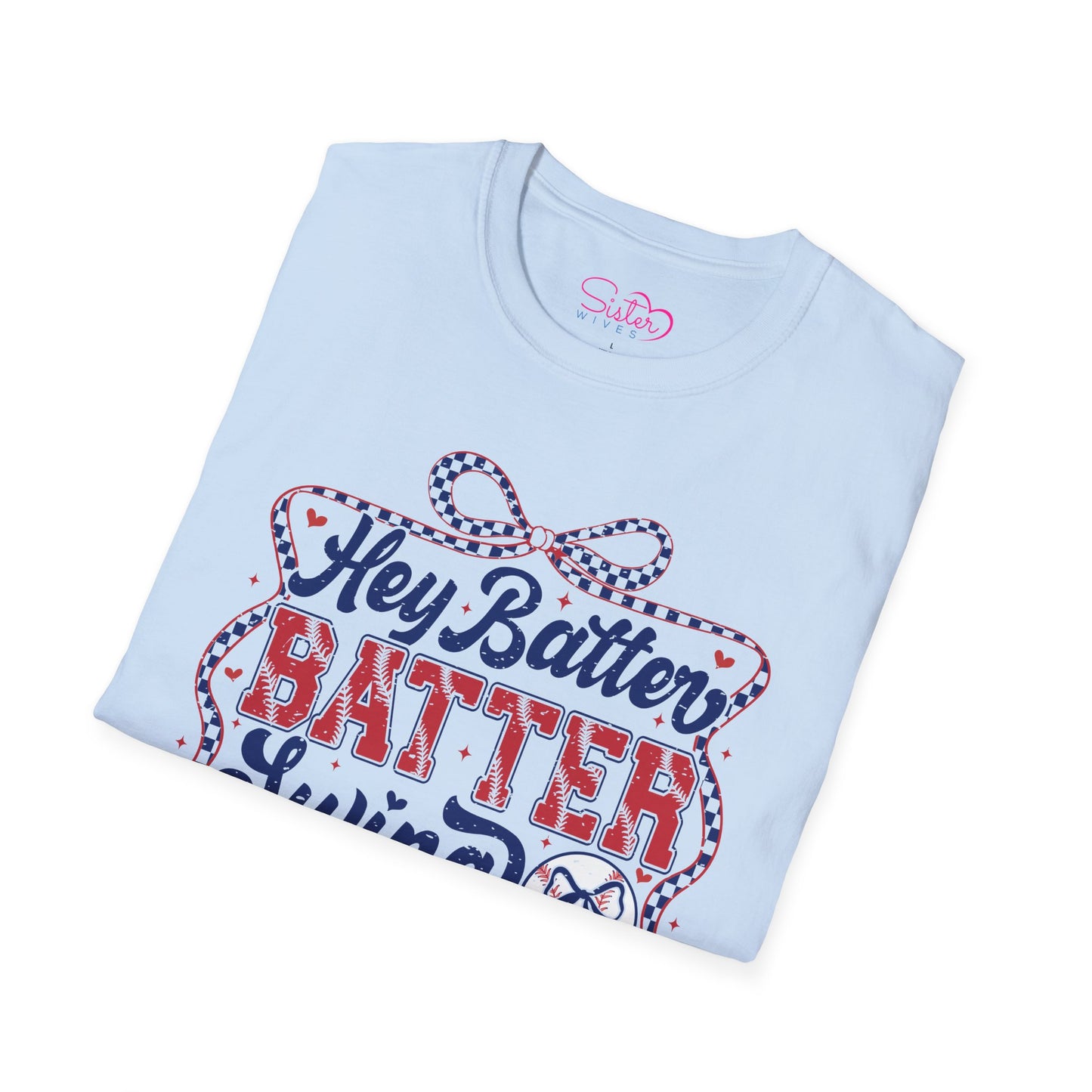 Hey Batter Batter Swing T-Shirt | Playful Swinger Humor Tee | ENM & Polyamory Lifestyle Apparel