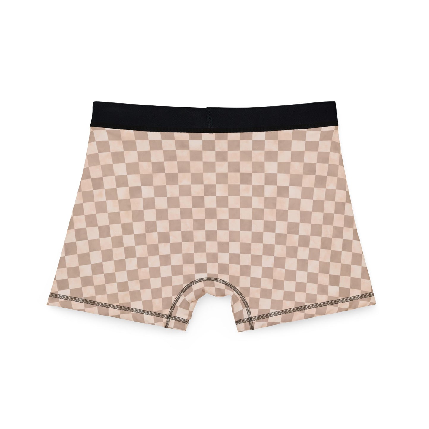 Neutral Checker Men’s Boxer Briefs | Aesthetic Stretch Underwear | ENM & Polyamory Friendly Loungewear