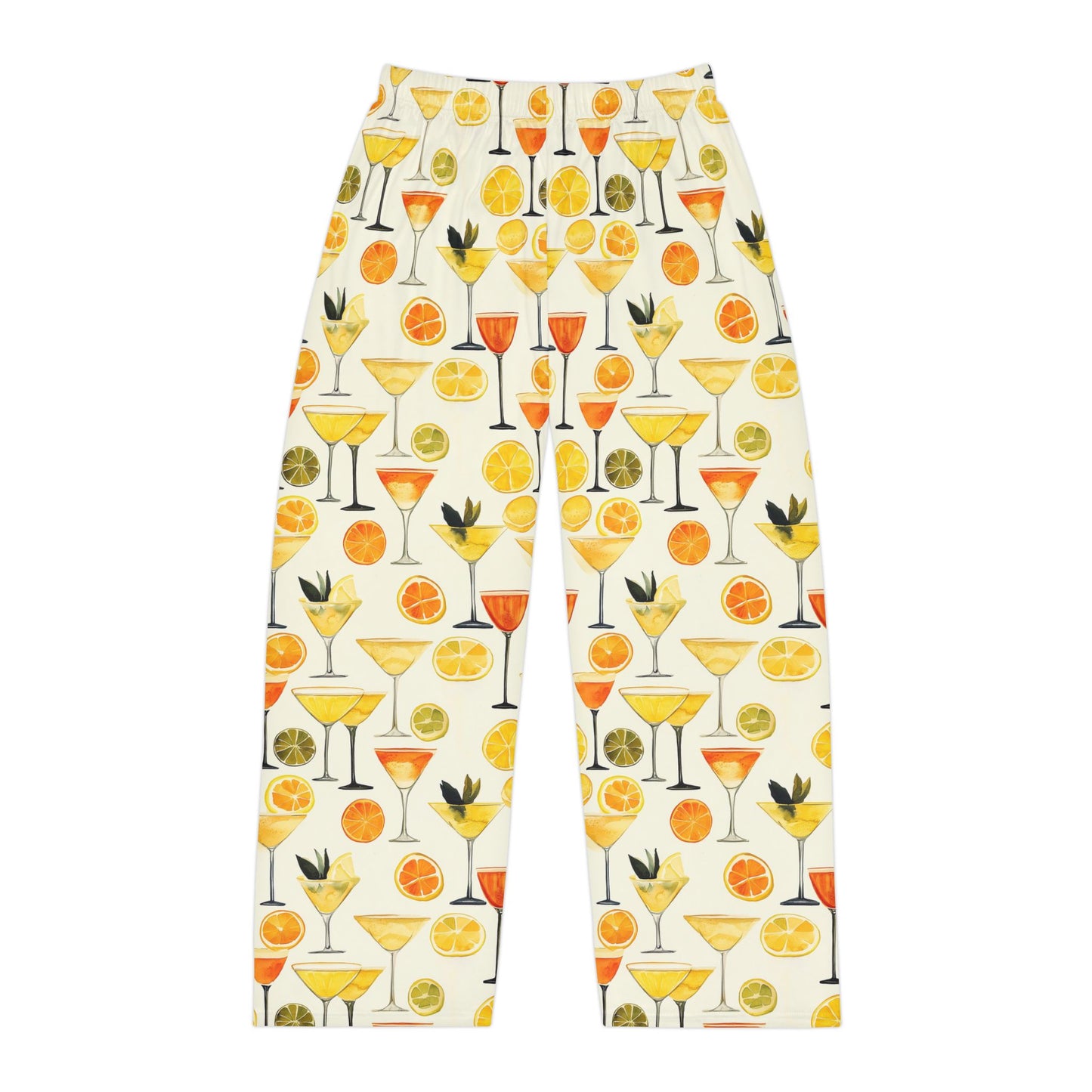 Men’s Citrus Cocktail Pajama Pants | Citrus Martini Lounge Pants | Playful Bar Cart Sleepwear | Polyamory & ENM Friendly