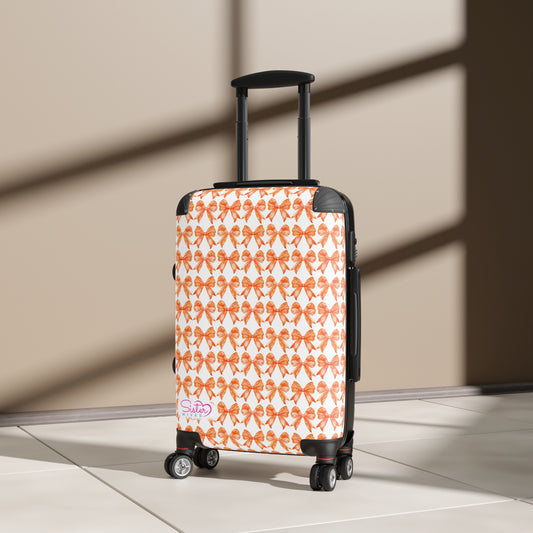 Coquette Orange Bows Sisterwives Suitcase - Luggage, Travel Gear, Vacation Essential, Summer Adventure Bag, Stylish Travel Accessory