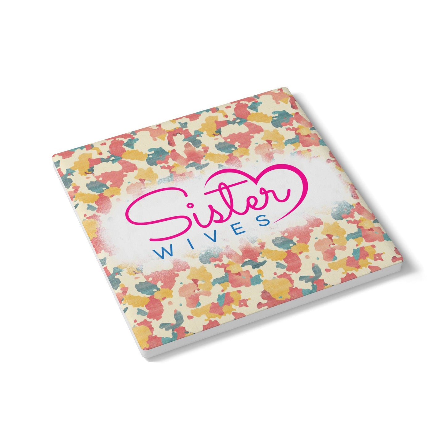 Sister Wives Retro Camo Ceramic Coaster, Unique Gift for Friends, Home Decor, Wedding Favors, Birthday Present, Celebratory Gift