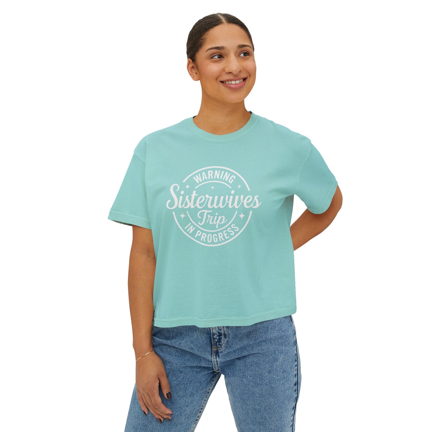 WARNING Sister Wives Trip in Progress Women's Boxy Tee, Matching Couples T-Shirt