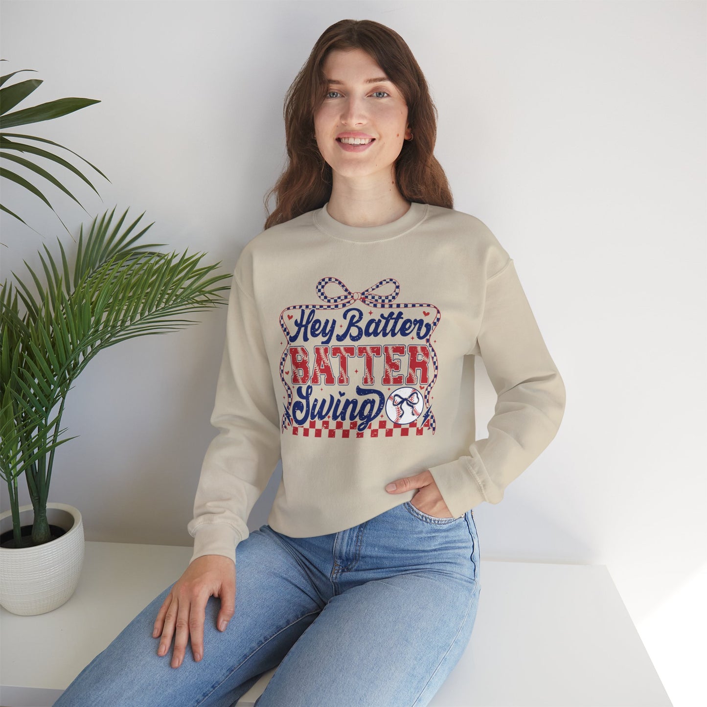 Hey Batter Batter Swing Sweatshirt | Playful Swinger Humor Pullover | ENM & Polyamory Lifestyle Apparel