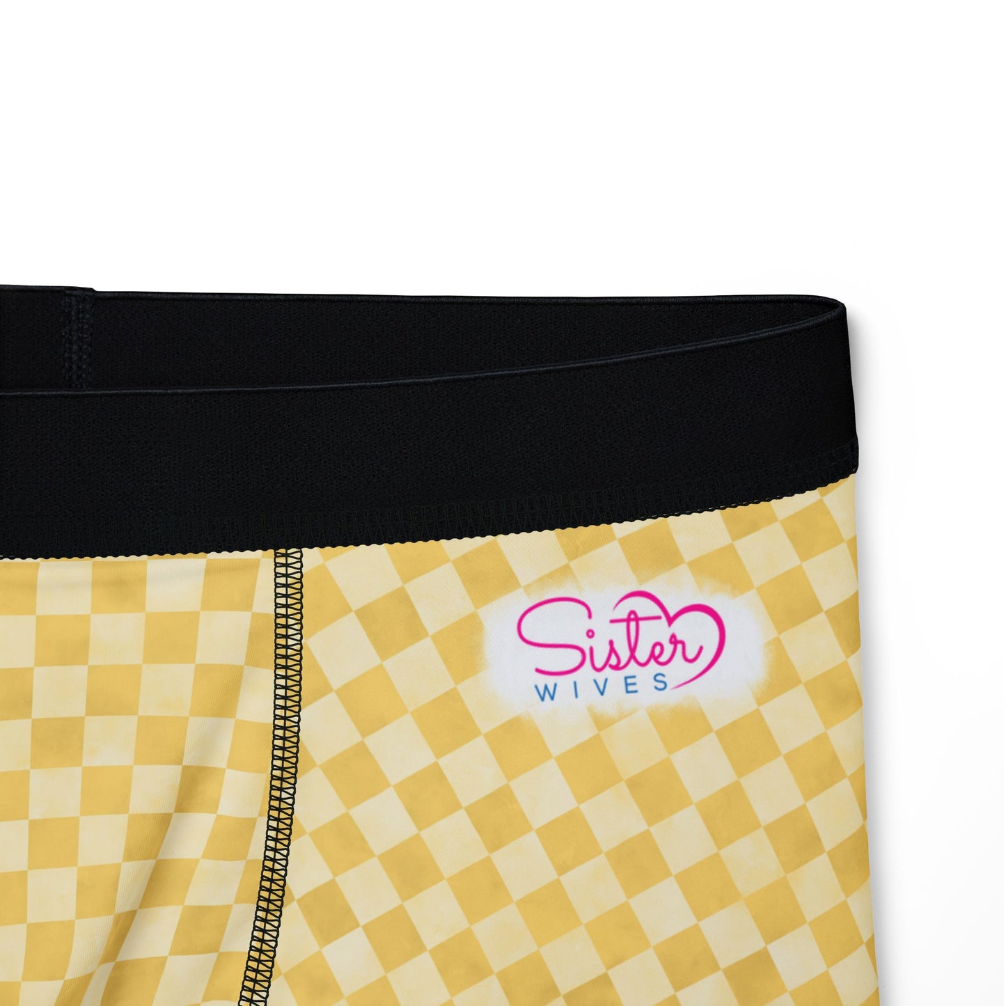 Yellow Checker Men’s Boxer Briefs | Aesthetic Stretch Underwear | Soft Statement Loungewear