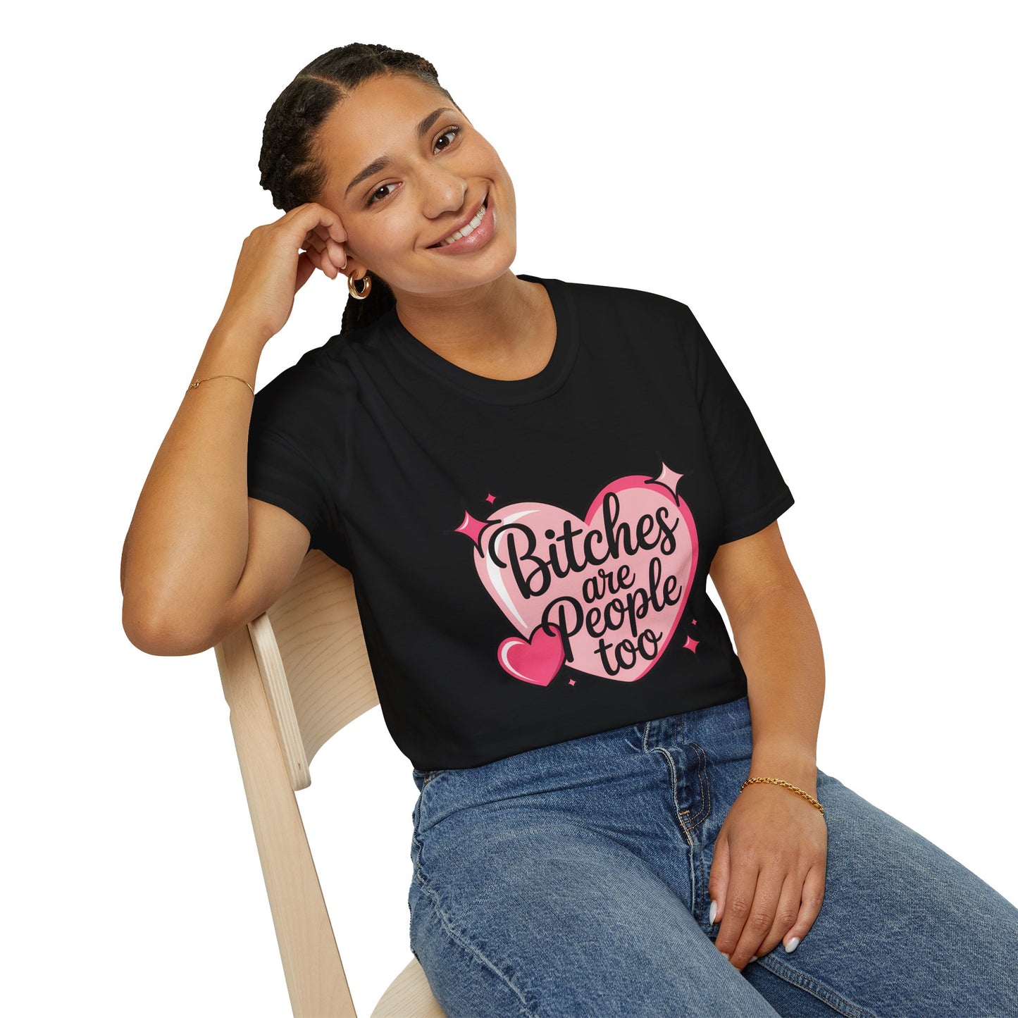 Bitches Are People Too Shirt – Feminist Valentine T-Shirt, Sex Positive Polyamory ENM Non-Monogamy Tee, Unisex Gildan 64000