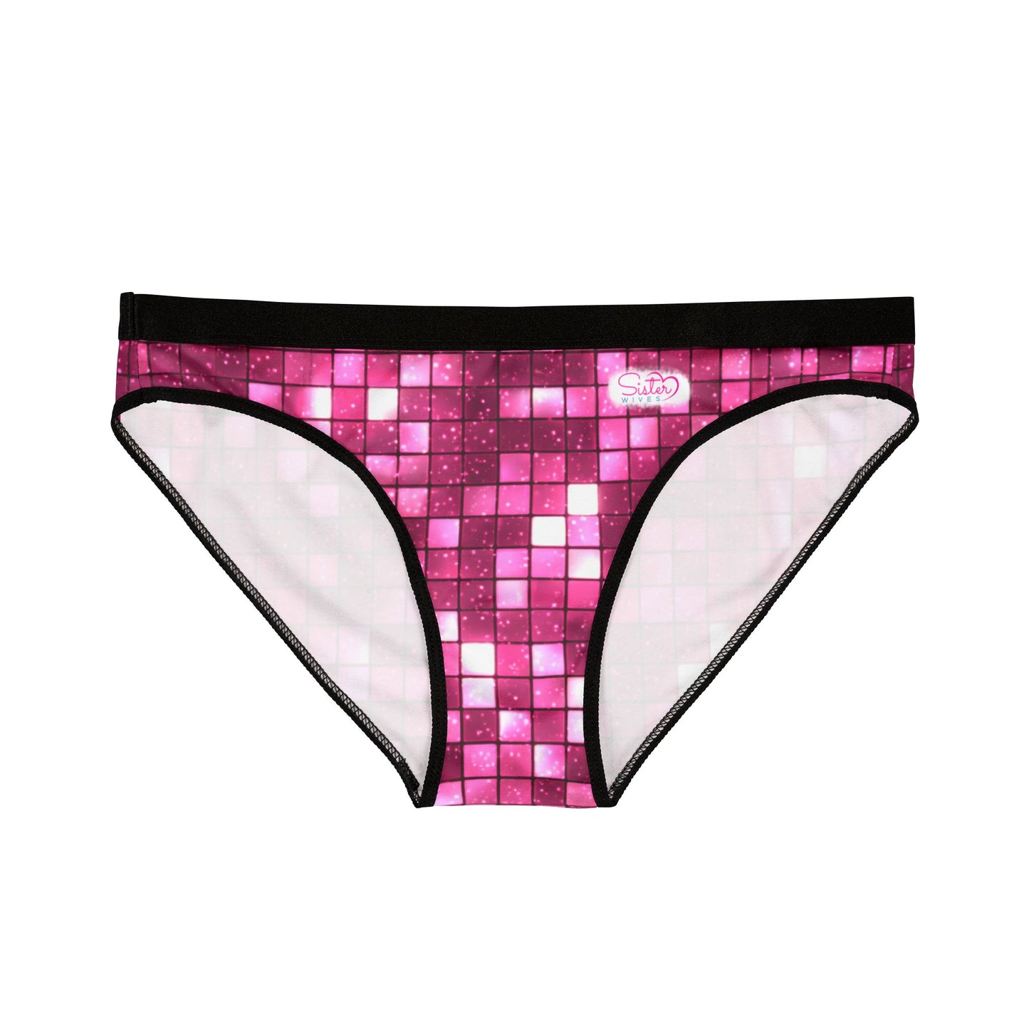 Women’s Valentine’s Mosaic Underwear – Pink Pixel Panties, Polyamory & Swinger Friendly Lingerie, ENM Pride, Matching Couples Sets Available