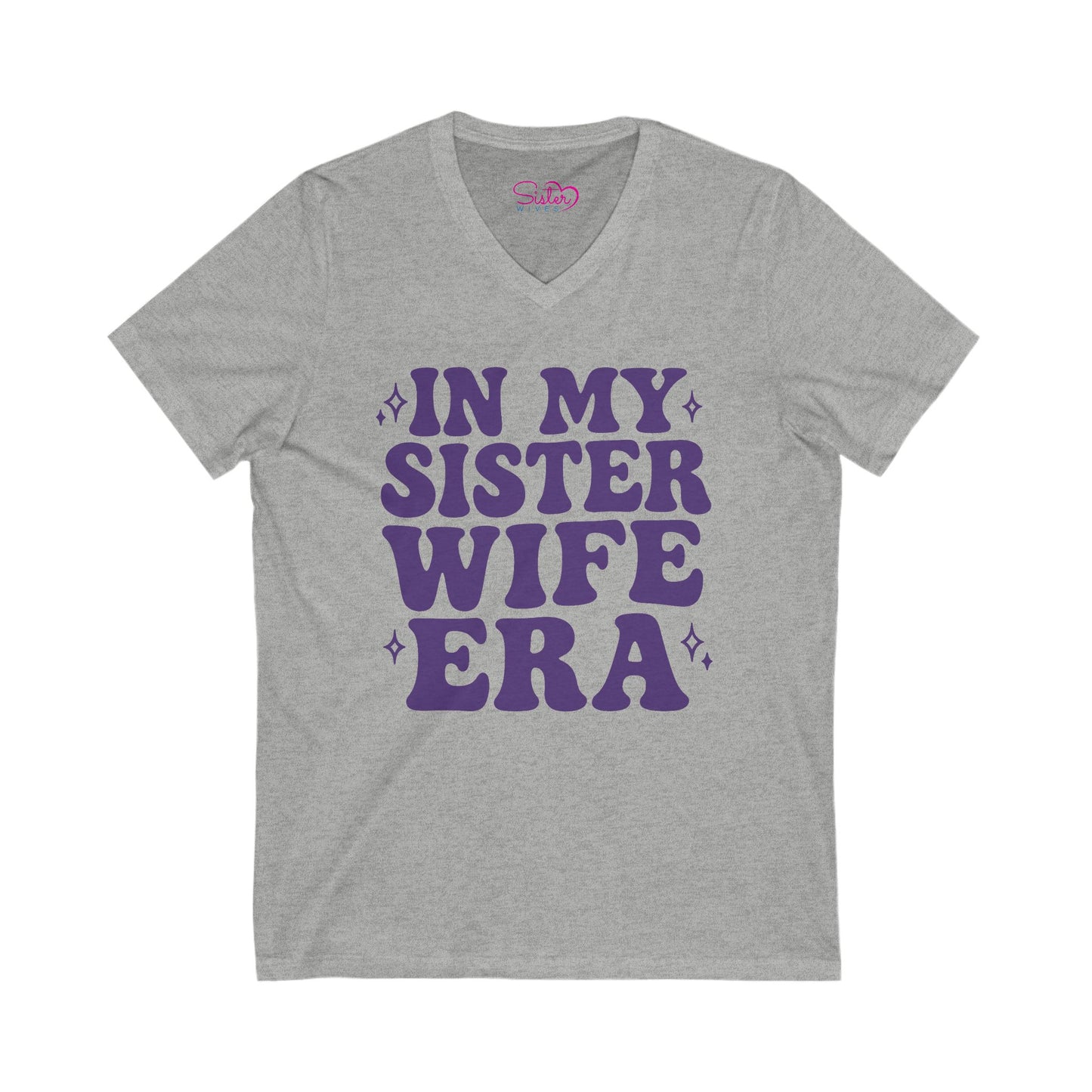 Purple In My Sister Wife Era V-Neck Tee, Casual Shirt, Gift for Sister, Fun Fashion T-Shirt, Summer Top, Everyday Wear