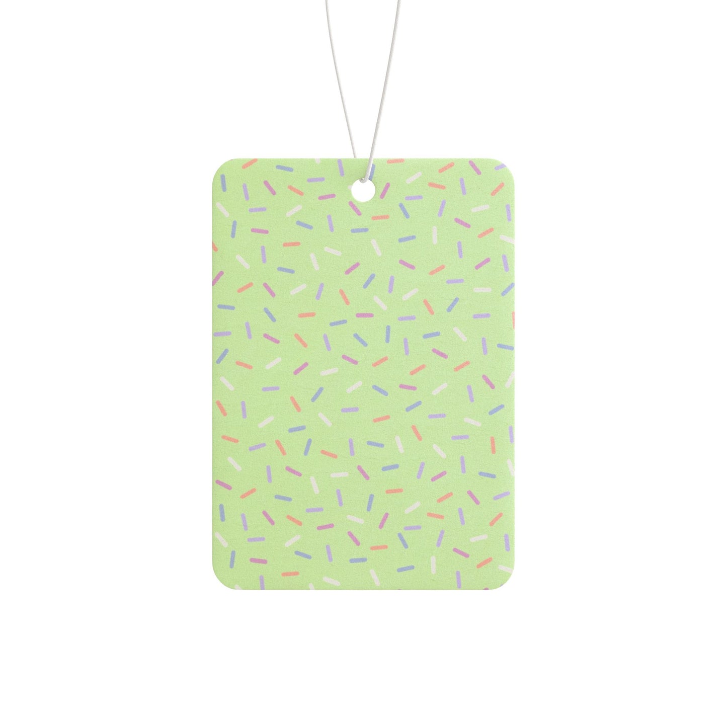 Green Pastel Sprinkle Car Air Freshener – Cute Confetti Aesthetic Hanging Diffuser | Pine, New Car & Black Ice Scents