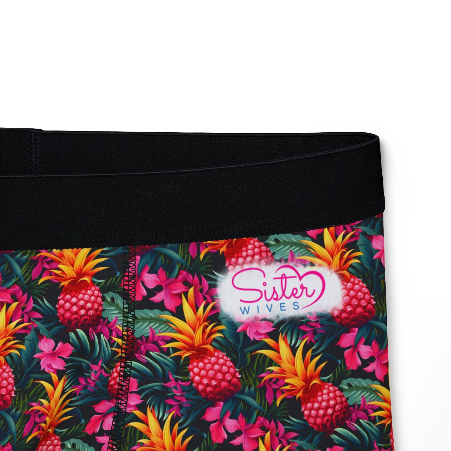 Sisterwives Pink Pineapple Paradise Men's Boxers | Fun Swinger Underwear, Summer Loungewear, Tropical Gift, Comfortable Boxers, Vibrant Print