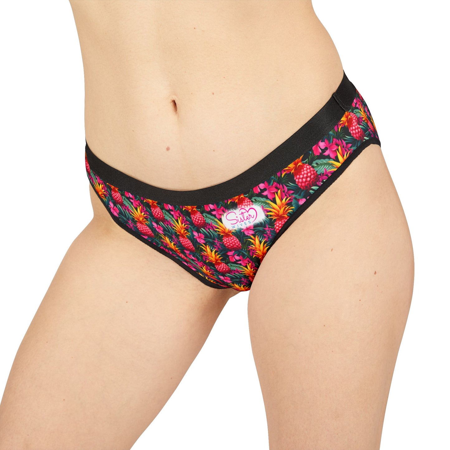 Sisterwives Tropical Pink Pineapple Print Women's Underwear, Vibrant Lingerie, Comfortable Panties, Gift for Her, Everyday Essentials, Colorful Intimates