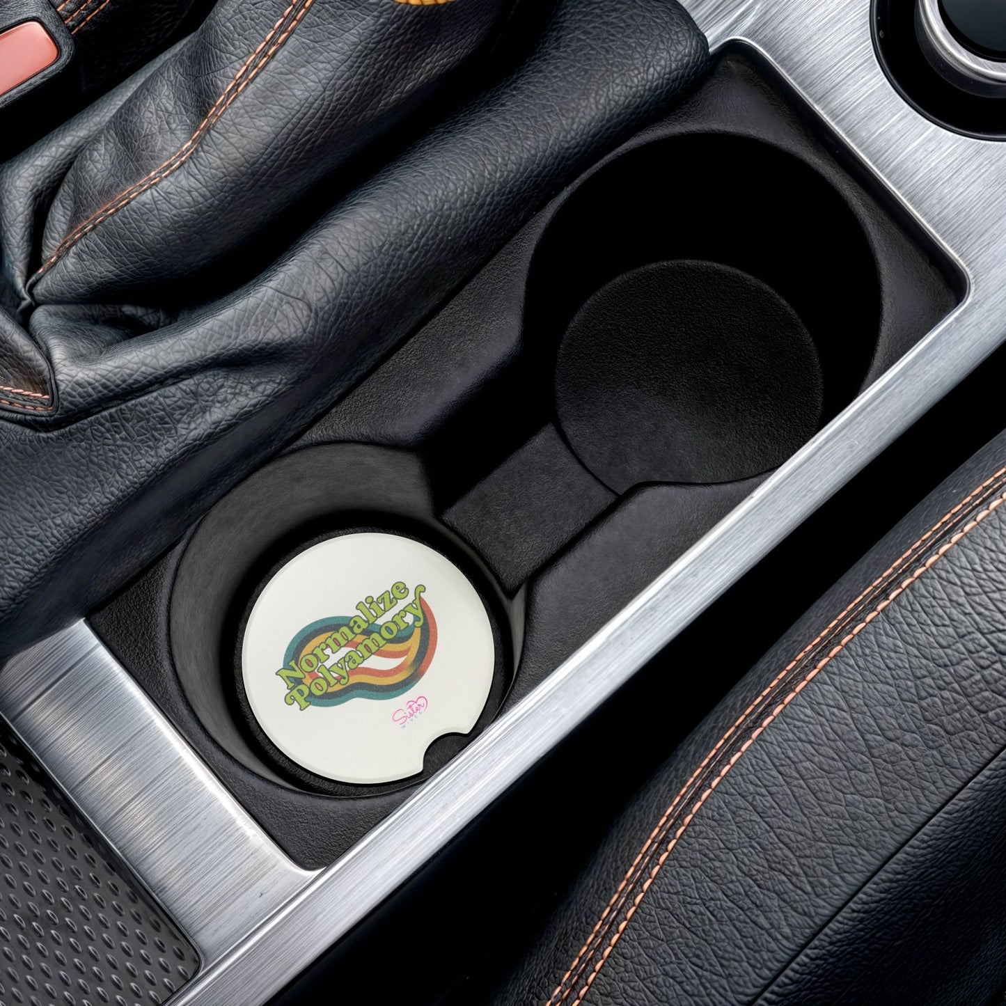 Soapstone Car Coaster Green Normalize Polyamory