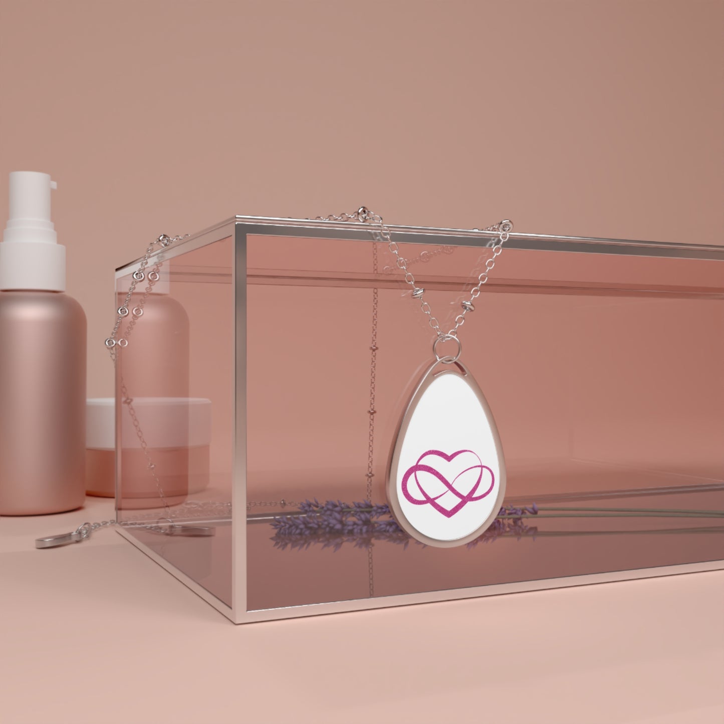Pink Infinity Heart Necklace | Polyamory Pride Jewelry | Ethical Non-Monogamy Necklace | Sisterwives Symbol Pendant | Subtle LGBTQ+ Gift