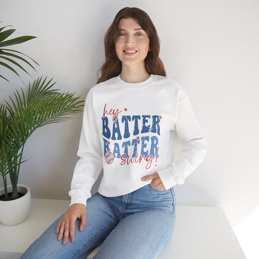 Hey Batter Batter Swing Sweatshirt | Playful Swinger Humor Pullover | ENM & Polyamory Lifestyle Apparel