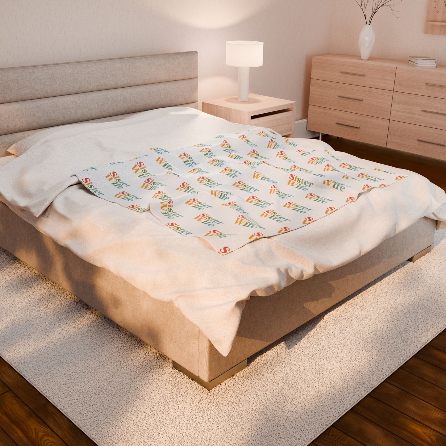 Sister Wife Rainbow Blanket – Polyamory & Ethical Non-Monogamy Plush Throw | Cozy Sisterwives Pride Bedding