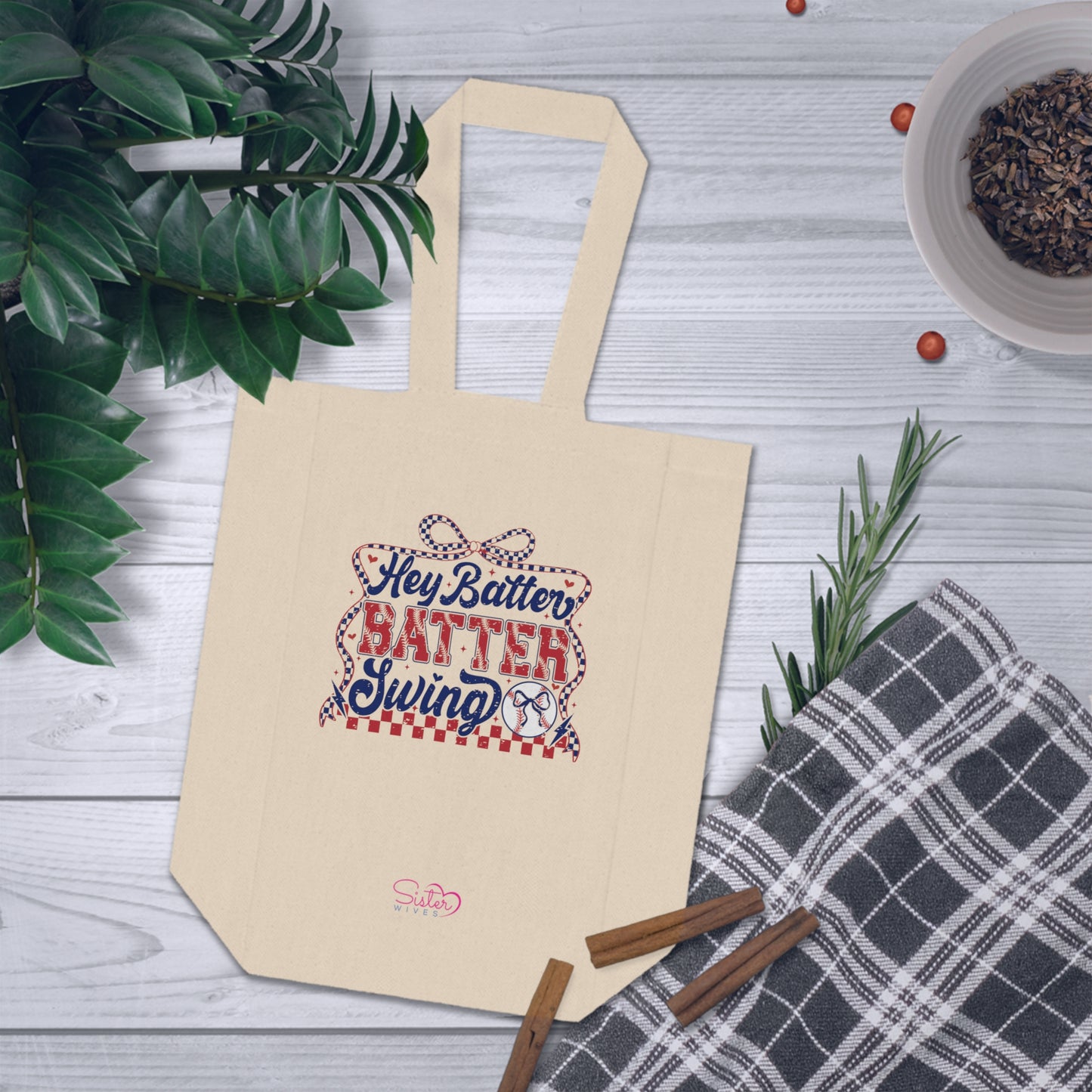 Hey Batter Batter Swing Double Wine Tote – Funny Swinger Wine Bag | ENM Polyamory Date Night Tote | 2 Bottle Canvas Wine Carrier