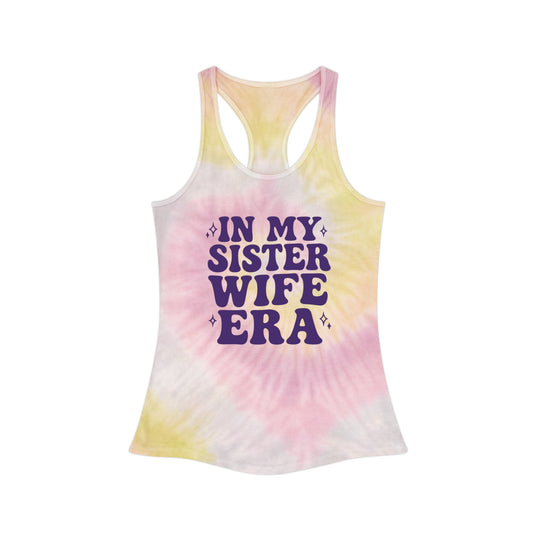 Purple In My Sisterwife Era Tie-Dye Tank Top, Summer Casual Wear, Graphic Tee for Bachelorette, Birthday Gift, Festival Style Top, SisterWife Tank Top