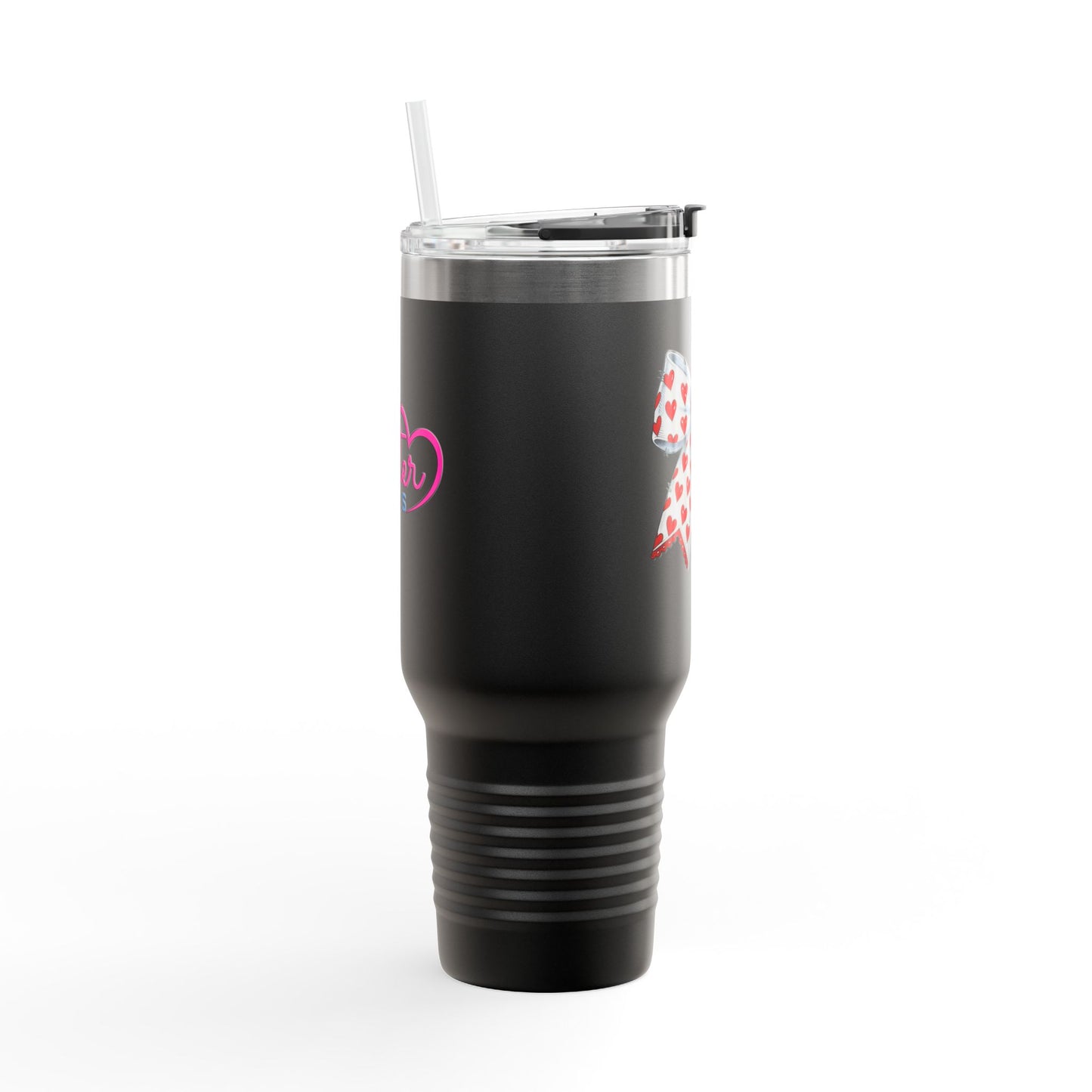Coquette Bow 40oz Insulated Travel Mug – Coquette Aesthetic Stainless Steel Tumbler with Straw | Cute Feminine BPA-Free Cup