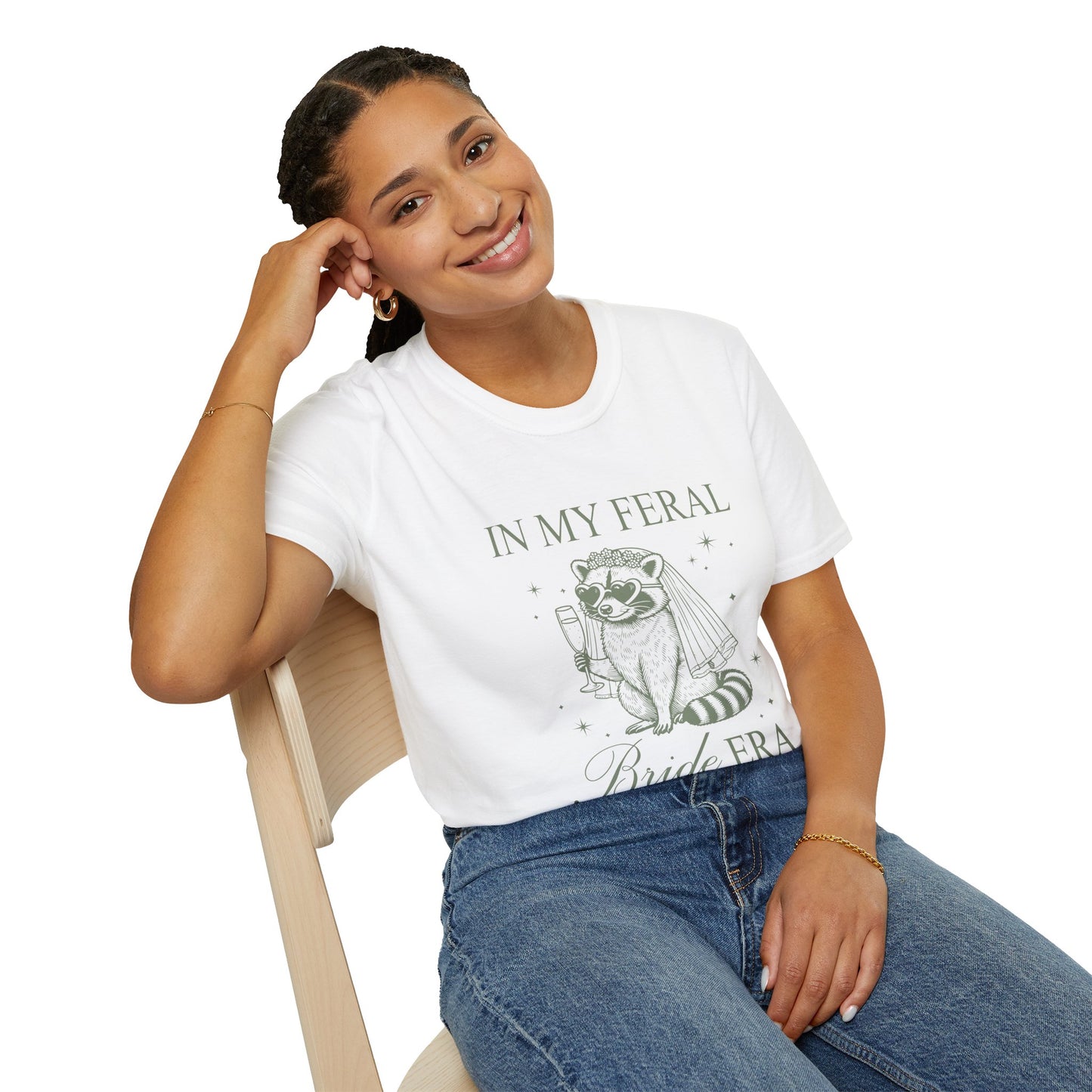 In My Feral Bride Era Shirt – Funny Bachelorette Party Tee, Chaotic Bride Humor Wedding Shirt, Poly-Friendly Unisex Gildan 64000