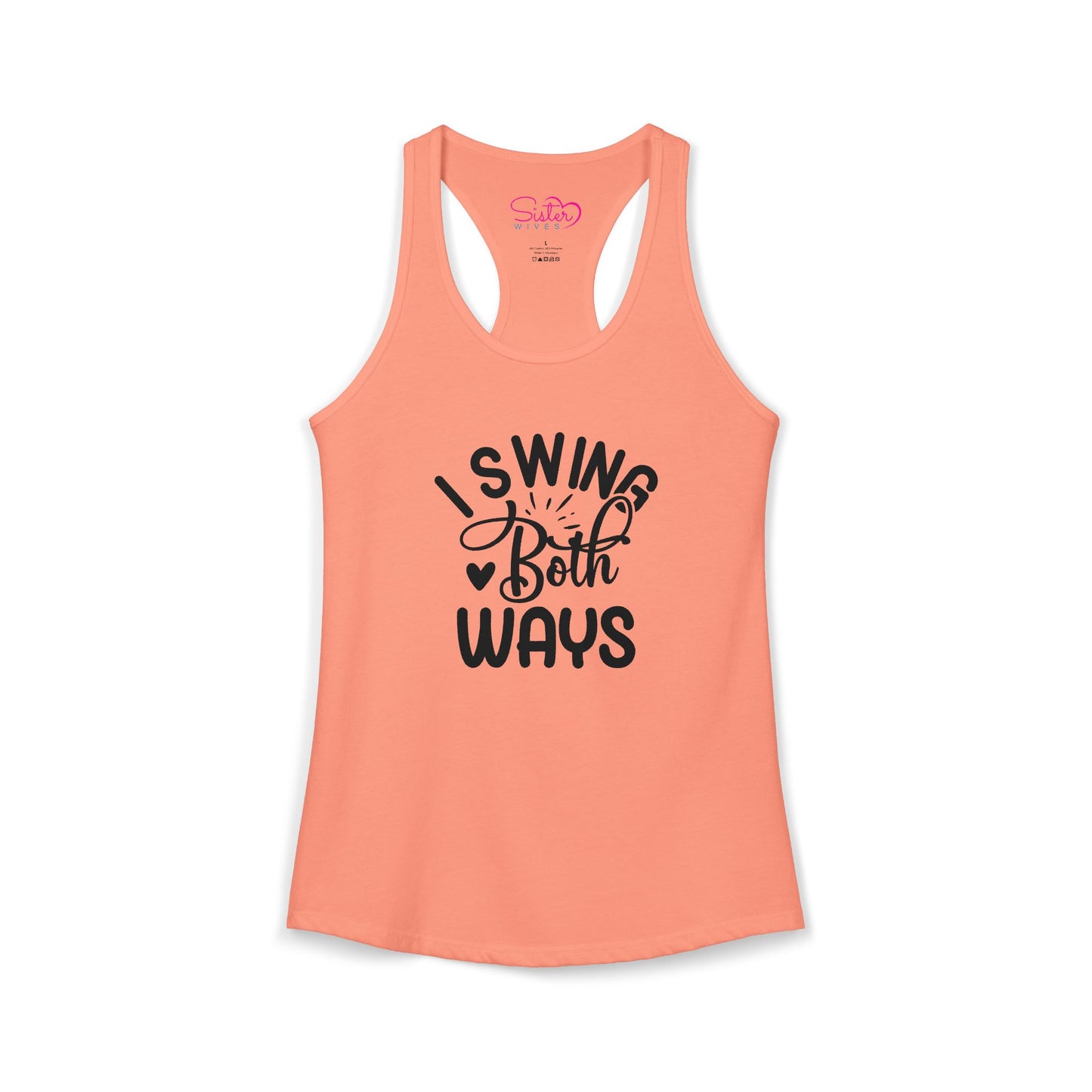 I Swing Both Ways Racerback Tank | Bisexual & Swinger Humor Tank Top | ENM Friendly Summer Shirt | Playful Inclusive Apparel