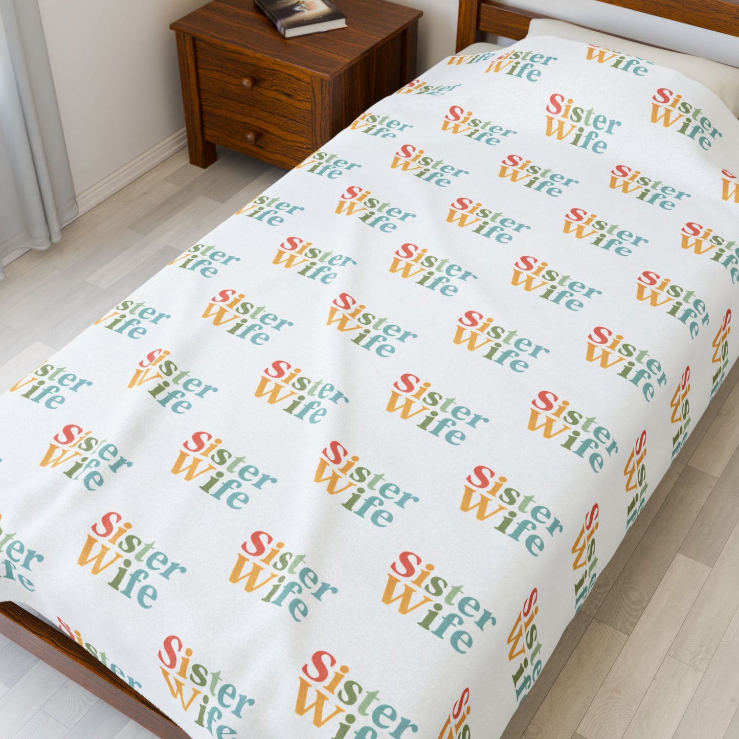 Sister Wife Pastel Velveteen Plush Blanket Soft Pastel Family Tribute Throw