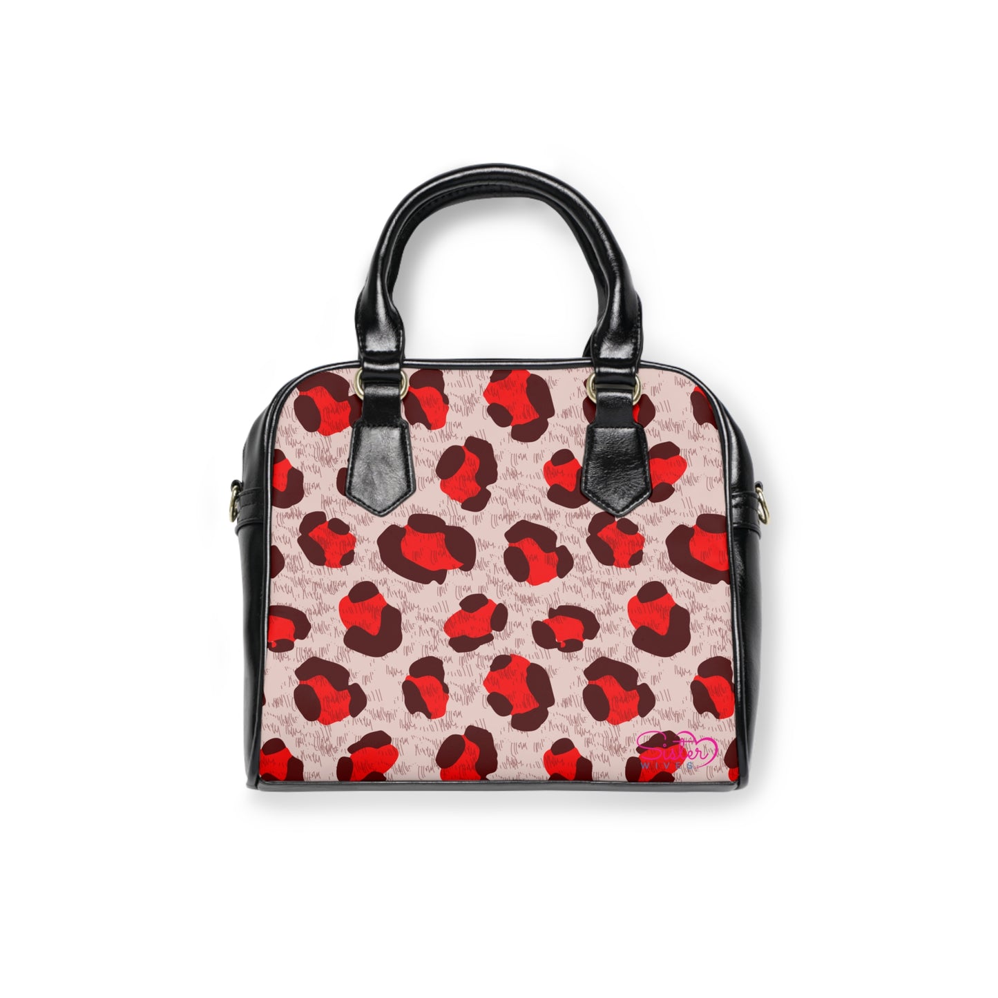 Leopard Heart Shoulder Handbag – Valentine Leopard PU Leather Purse, Polyamory & ENM Friendly Fashion Bag, Love-Positive Gift