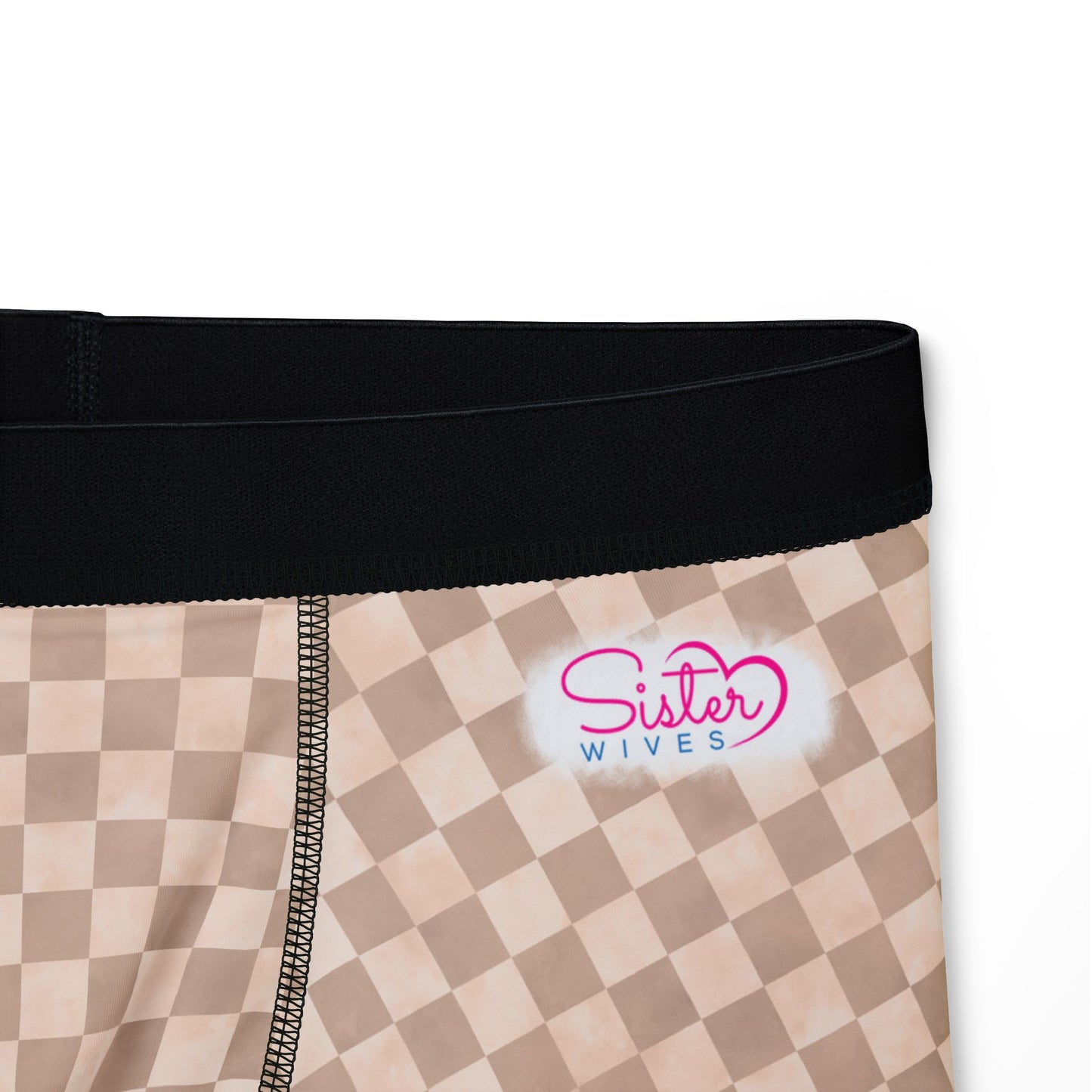 Neutral Checker Men’s Boxer Briefs | Aesthetic Stretch Underwear | ENM & Polyamory Friendly Loungewear