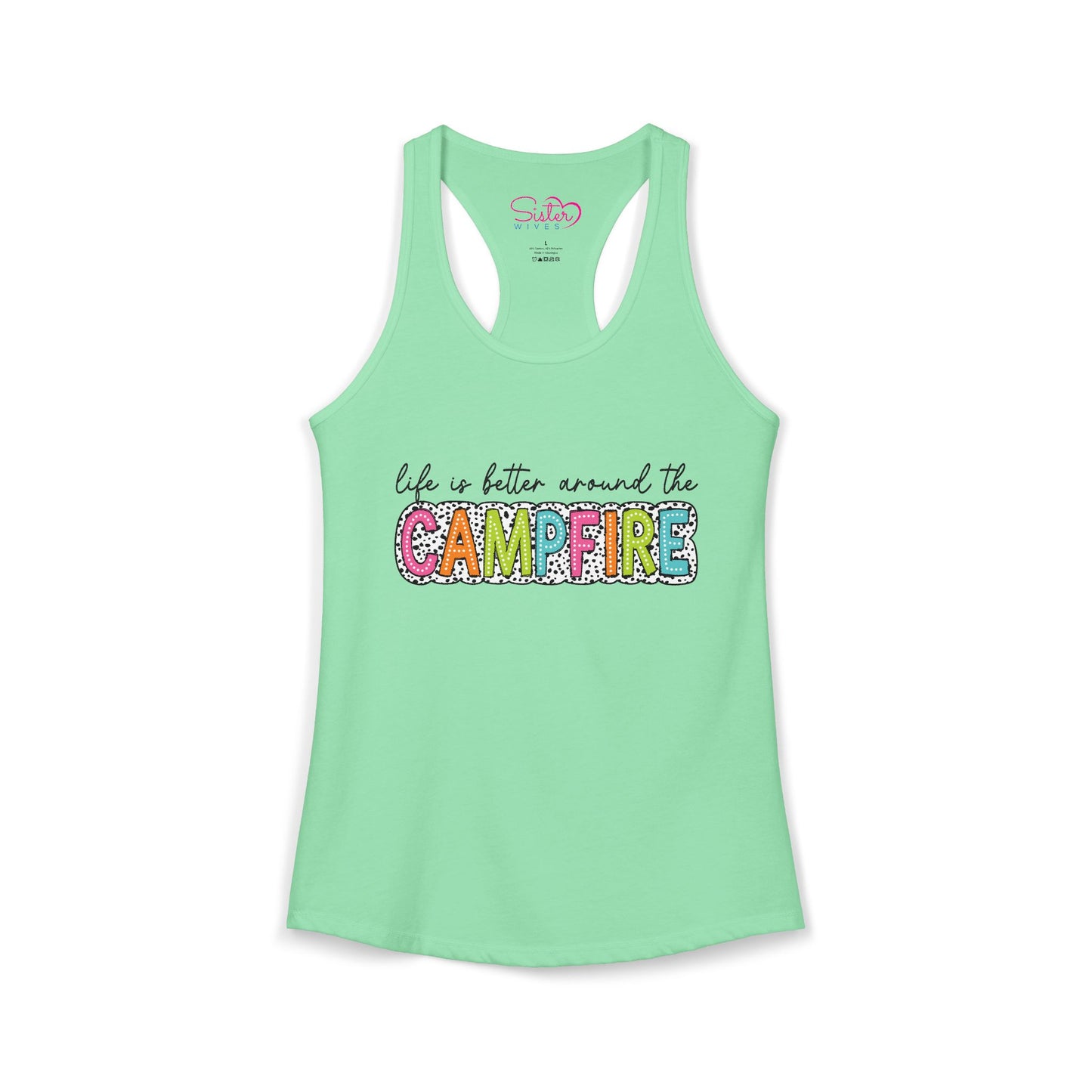 Campfire Racerback Tank | Cozy Outdoorsy Summer Tank Top | Chosen Family Camping Shirt | Inclusive Lifestyle Apparel