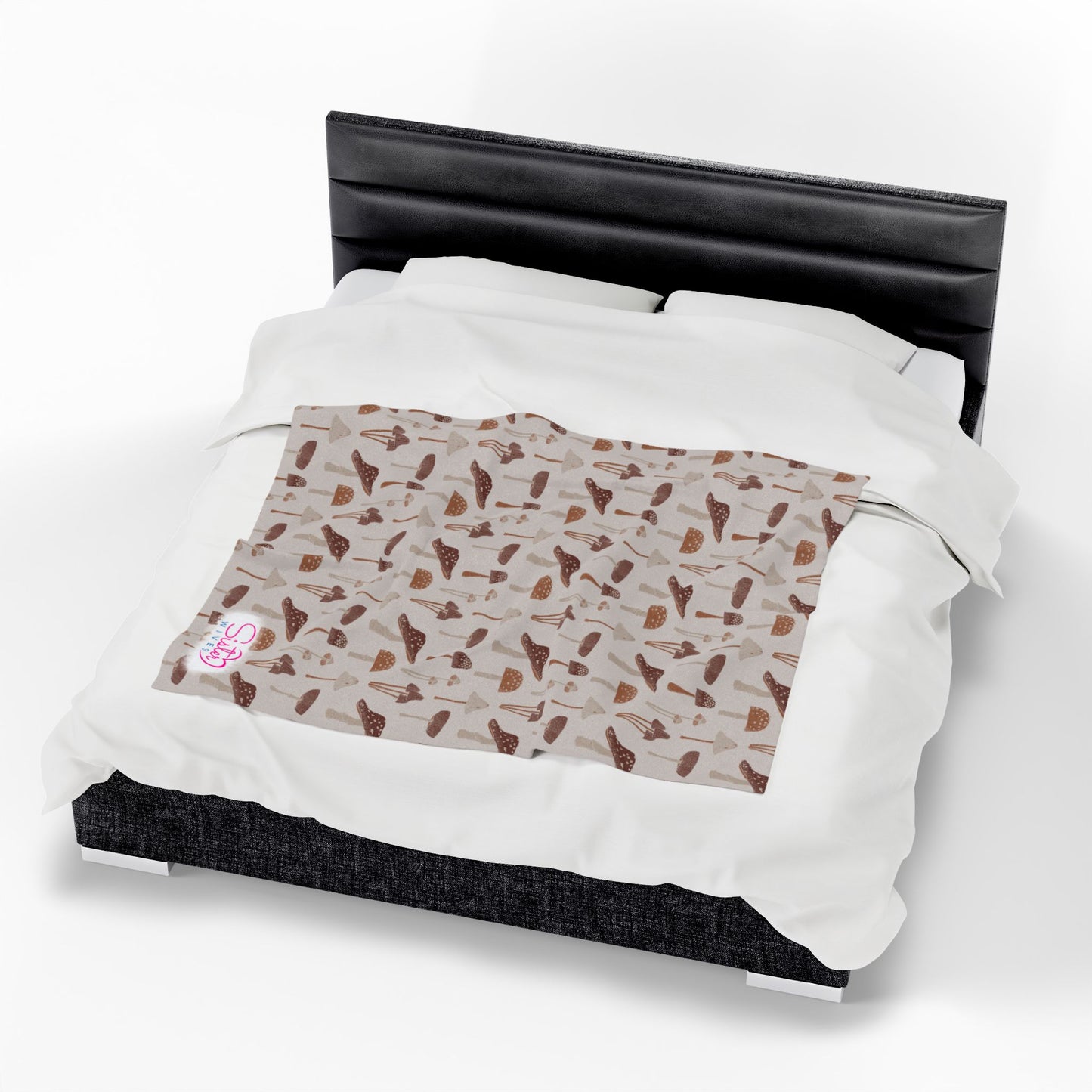 Natrual Mushroom Throw Blanket | Cottagecore Woodland Cozy Blanket | Boho Nature Home Decor | Polyamory & ENM Friendly