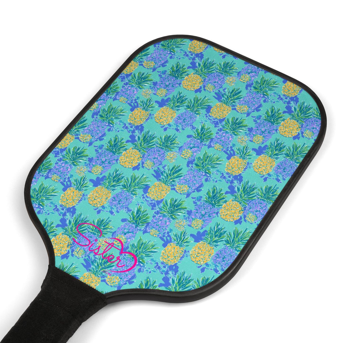 Blue Preppy Pineapple Colorful Pickleball Paddle Set By SisterWives | Fun Outdoor Sports Gear | Perfect Gift for Players | Summer Activities | Birthday, Sports Event, Family Fun