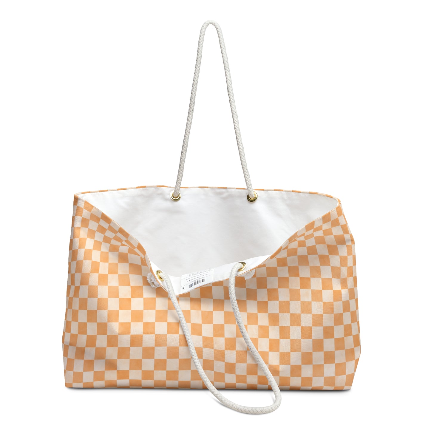 Orange Checker Weekender Bag | Cozy Travel Tote | ENM & Polyamory Friendly Overnight Bag | Chosen Family Aesthetic Carryall