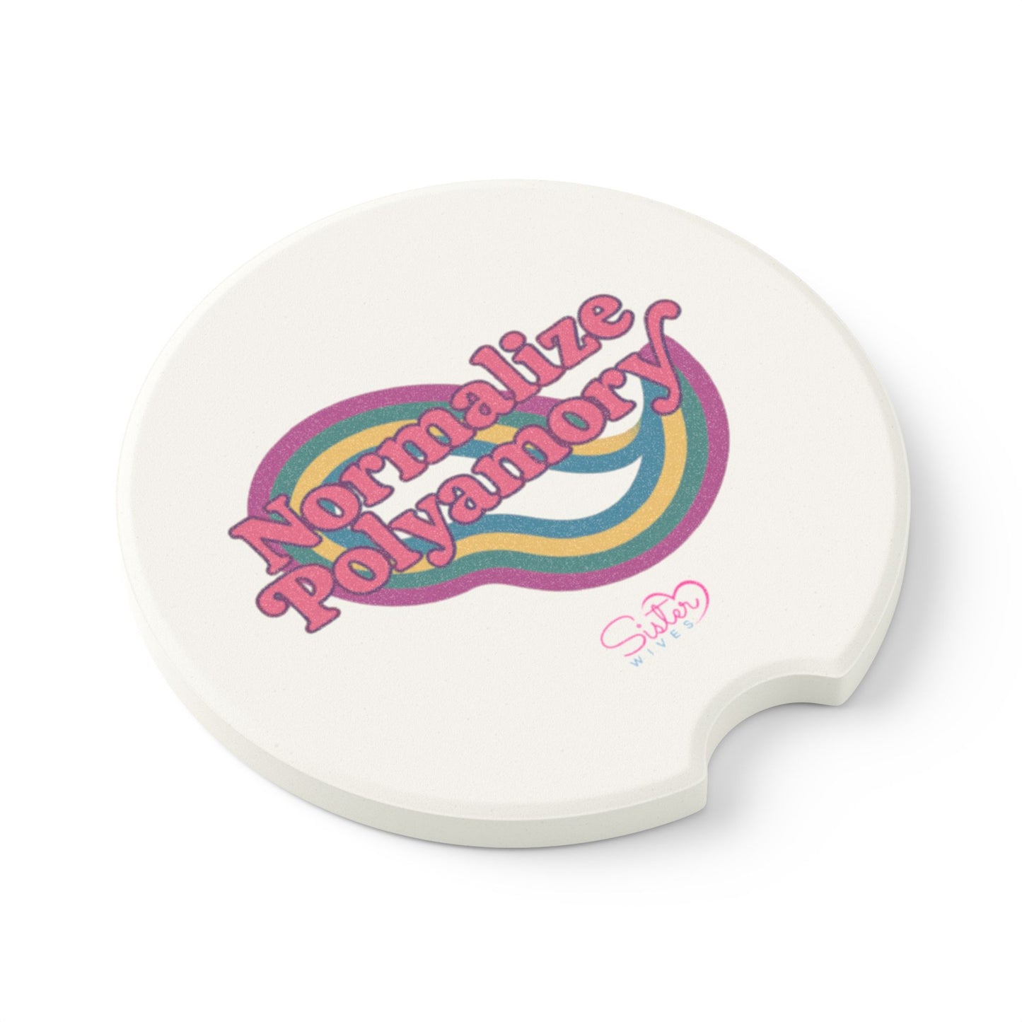 Soapstone Car Coaster Pink Normalize Polyamory