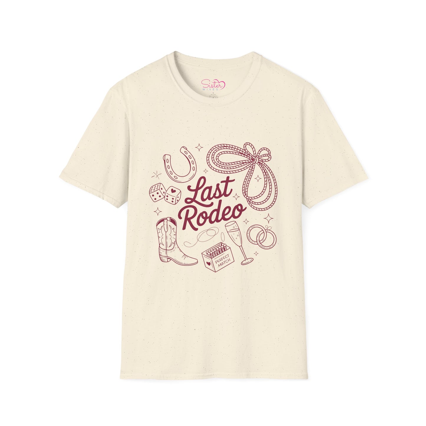 Last Rodeo Shirt – Cowgirl Bachelorette Party Tee, Western Bride Shirt, Poly-Friendly Wedding Weekend T-Shirt, Unisex Gildan 64000