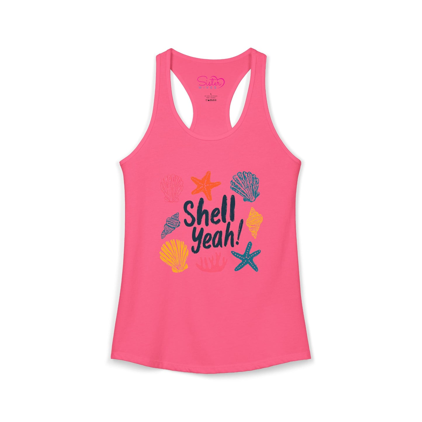Shell Yeah Racerback Tank – Cute Beach Tank Top | Coastal Summer Shirt | Funny Ocean Graphic Tank