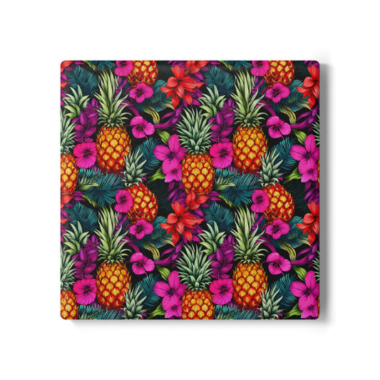 Upside-down Pink Funky Pineapple Coaster Set - Fun Summer Drink Coaster, Home Bar Decor, Tropical Party Supplies, Gift for Beach Lovers, Kitchen Accessory
