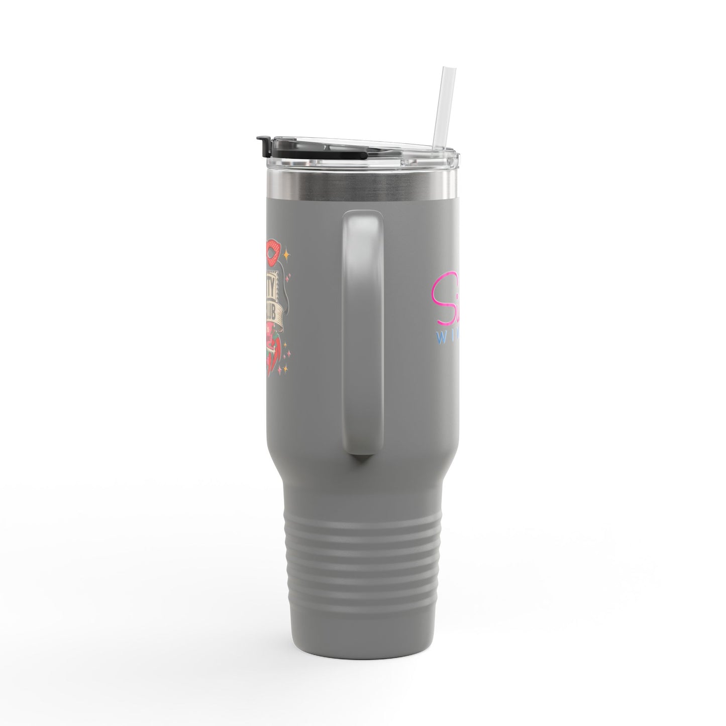 Smutty Book Club 40oz Insulated Travel Mug – Admit One Romance Reader Tumbler with Straw | Funny Spicy Booktok Cup