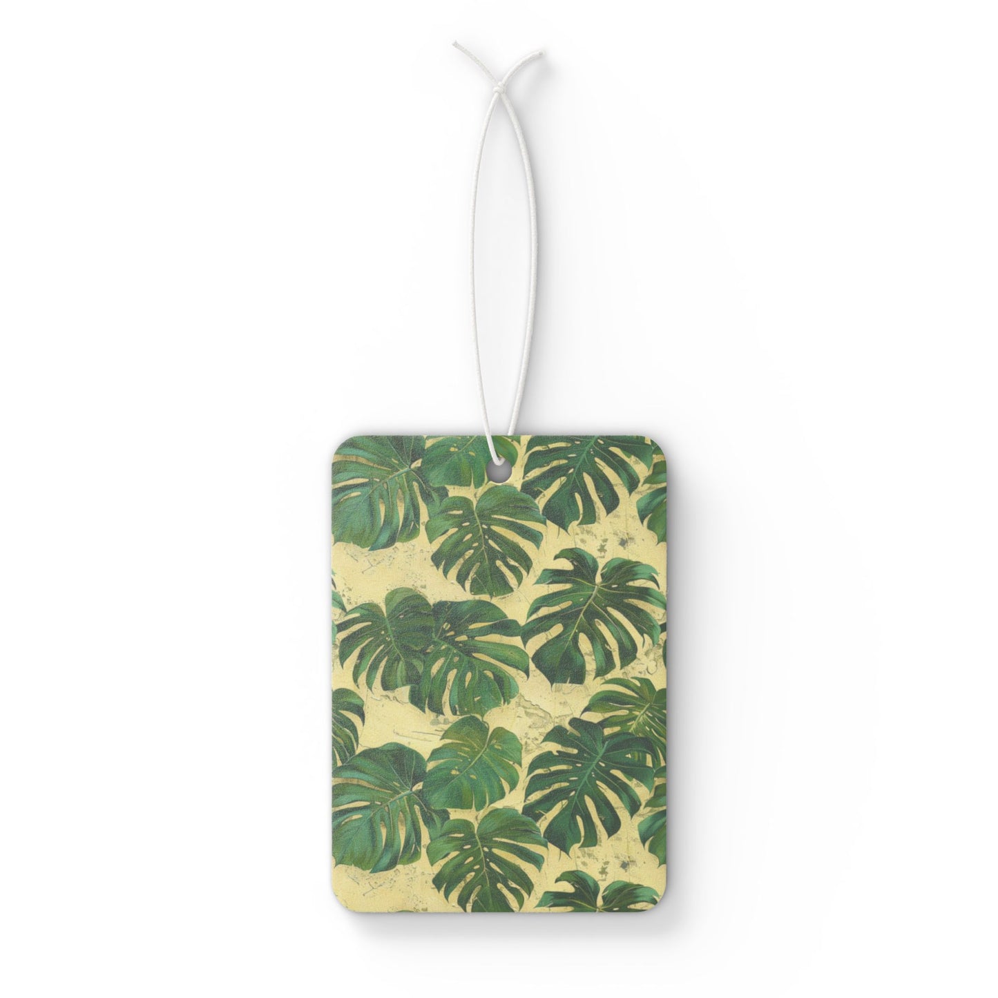Tropical Leaf Car Air Freshener – Green Jungle Aesthetic Hanging Diffuser | Pine, New Car & Black Ice Scents