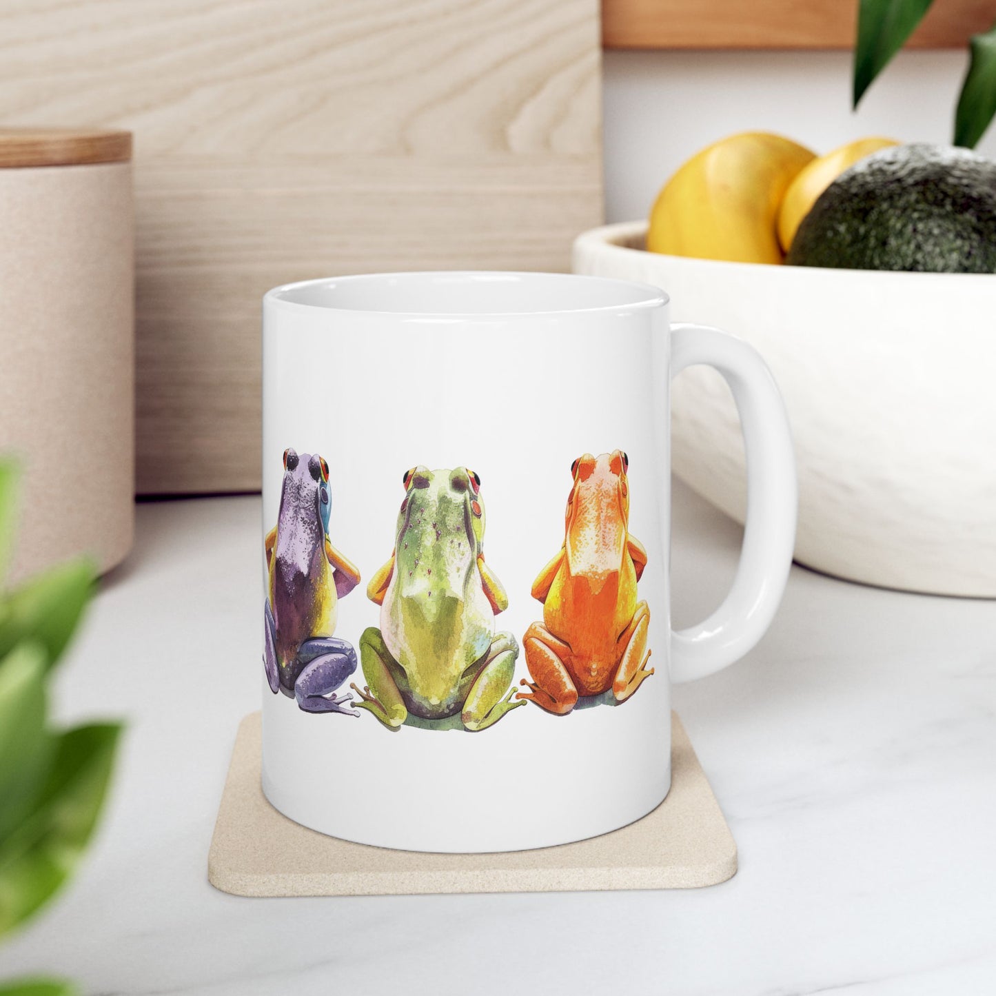 Three Frogs Mug | Chosen Family Coffee Cup | Polyamory & Sisterwives Symbol Mug | Ethical Non-Monogamy Gift | Cozy Ceramic Mug