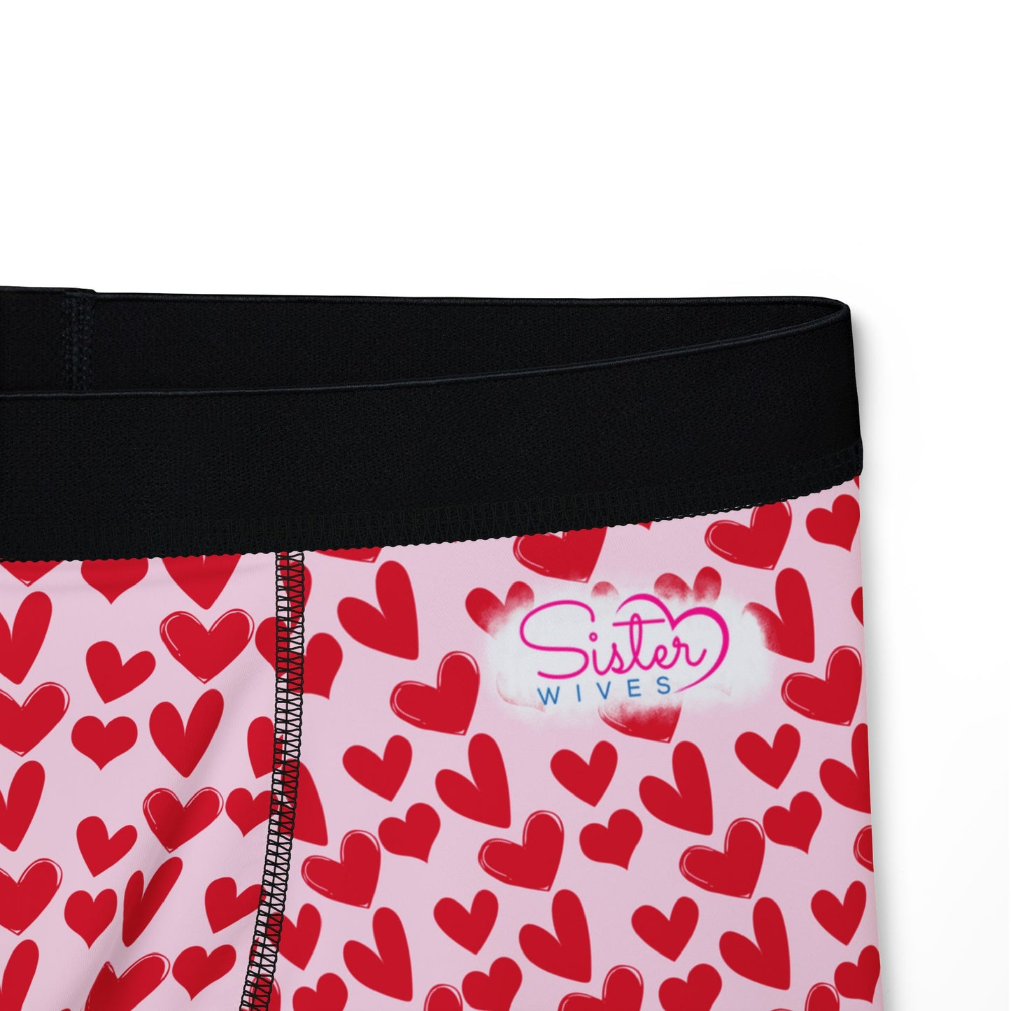 Men’s Heart Print Boxer Briefs – Polyamory & Swinger Friendly Underwear, ENM Pride Boxers, Matching Couples & Pairs Available