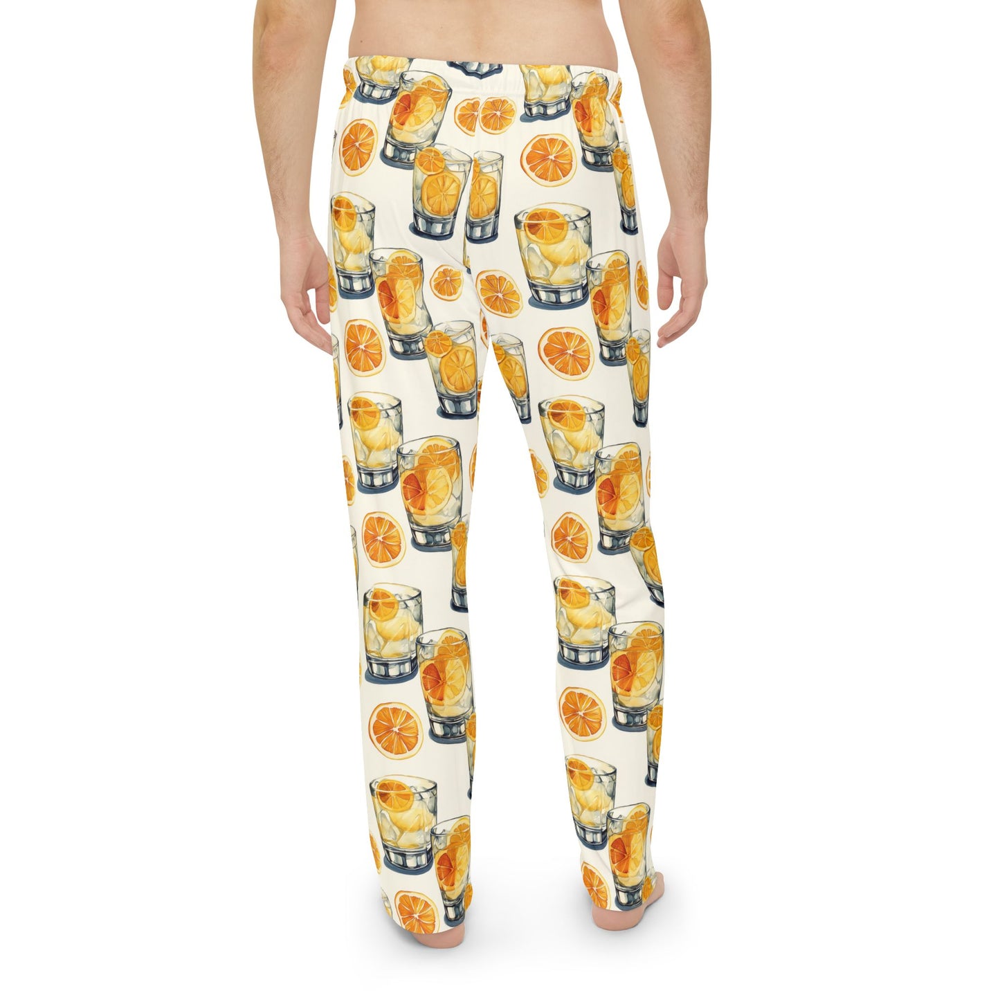 Men’s Citrus Cocktail Pajama Pants | Citrus Martini Lounge Pants | Playful Bar Cart Sleepwear | Polyamory & ENM Friendly