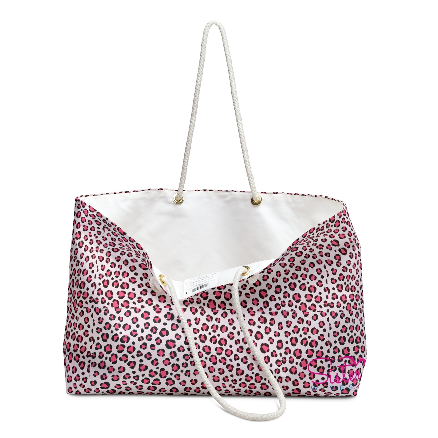 Valentine Weekender Bag Pink Hearts Cheetah Print Travel Tote | Love Pattern Overnight Bag | Cute Valentine Getaway Bag