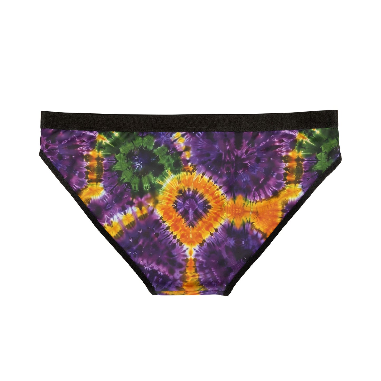 Mardi Gras Tie-Dye Women’s Panties | Polyamory ENM Pride Underwear | Ethical Non-Monogamy Lingerie | Colorful Festival-Inspired Bikini Briefs