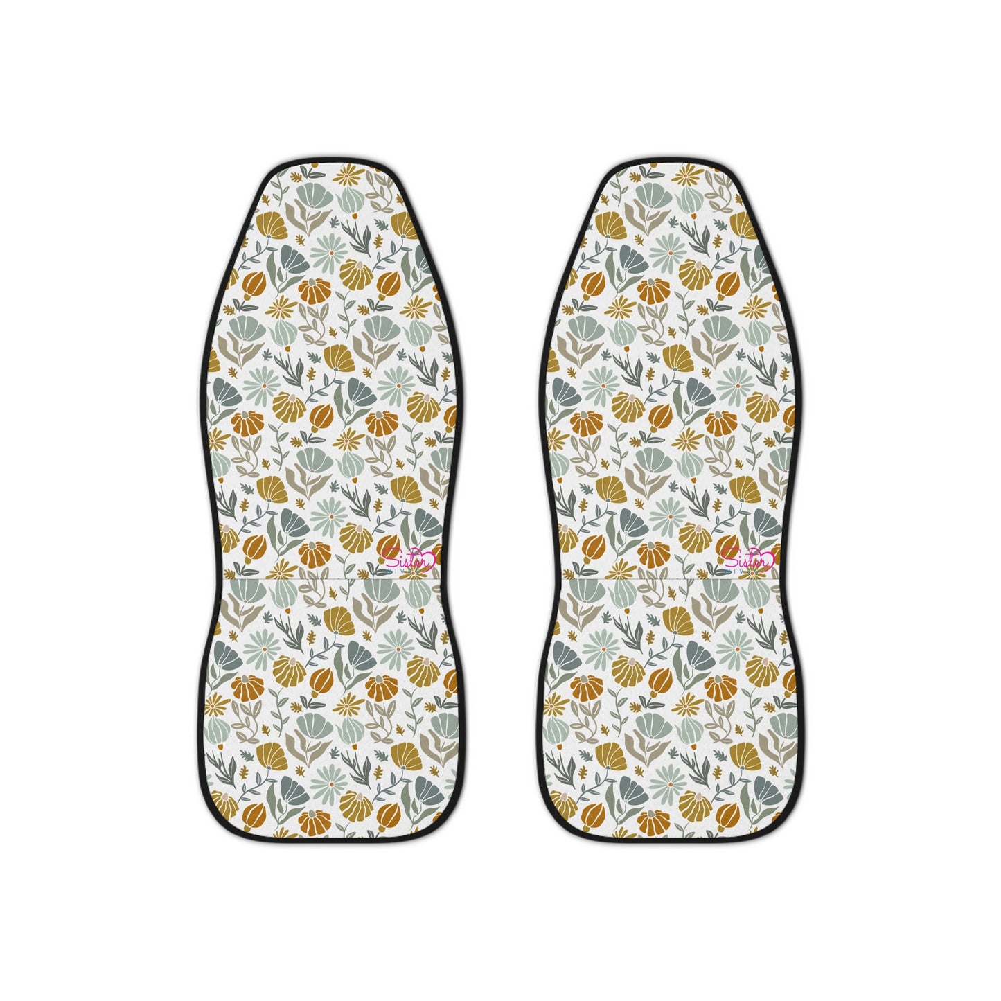 Retro Flower Car Seat Covers | Bohemian Auto Interior | Inclusive Polyamory Lifestyle Decor