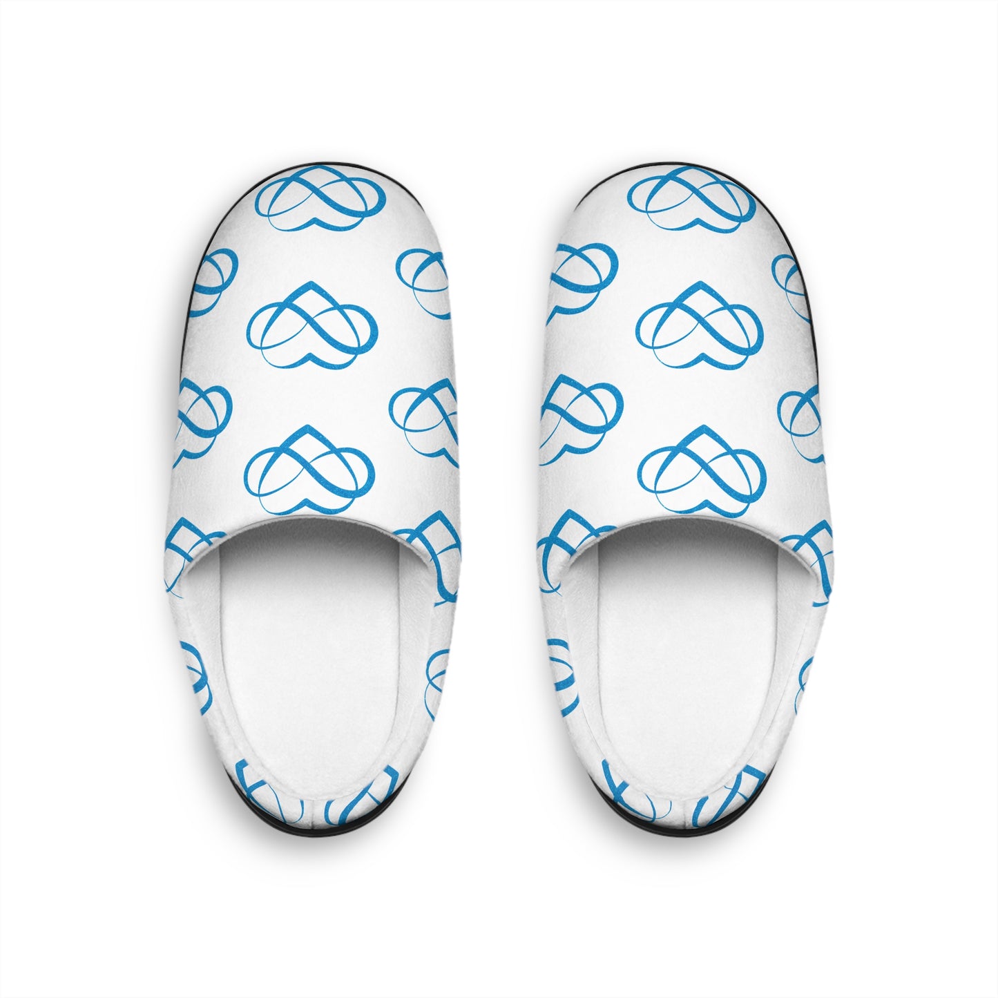 Women's Blue Heart Indoor Slippers — Cozy Slip-On House Shoes
