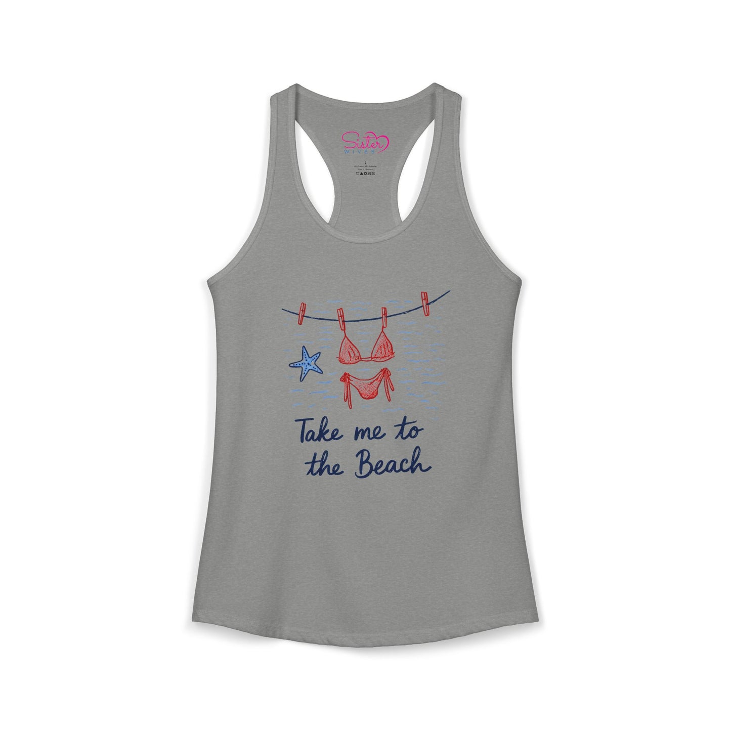 Take Me to the Beach Racerback Tank – Cute Summer Tank Top | Beach Lover Shirt | Vacation Graphic Tank