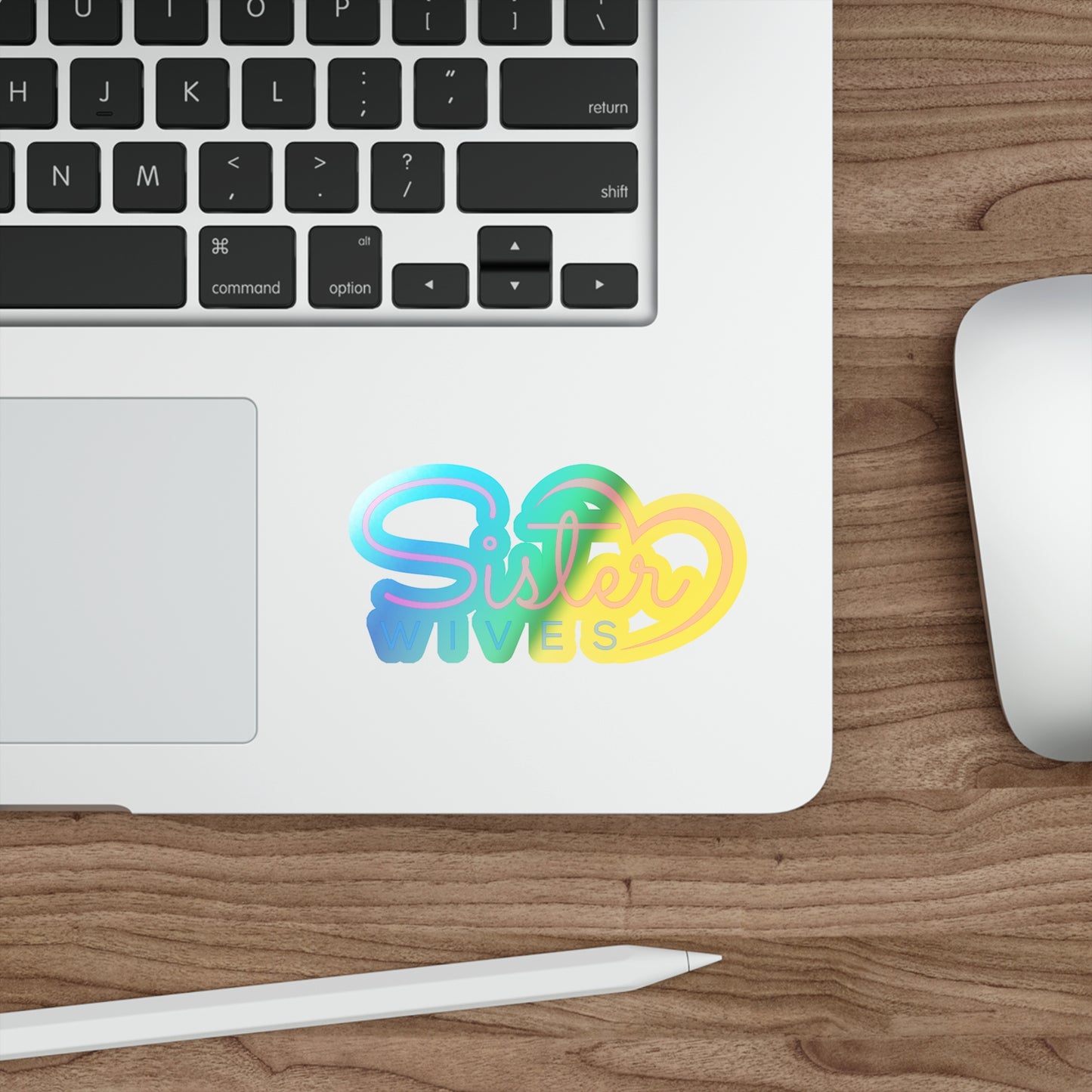 Holographic Sister Wives Logo Stickers, Fun Vinyl Decals for Laptops, Water Bottles, Skateboards, Gifts for Friends