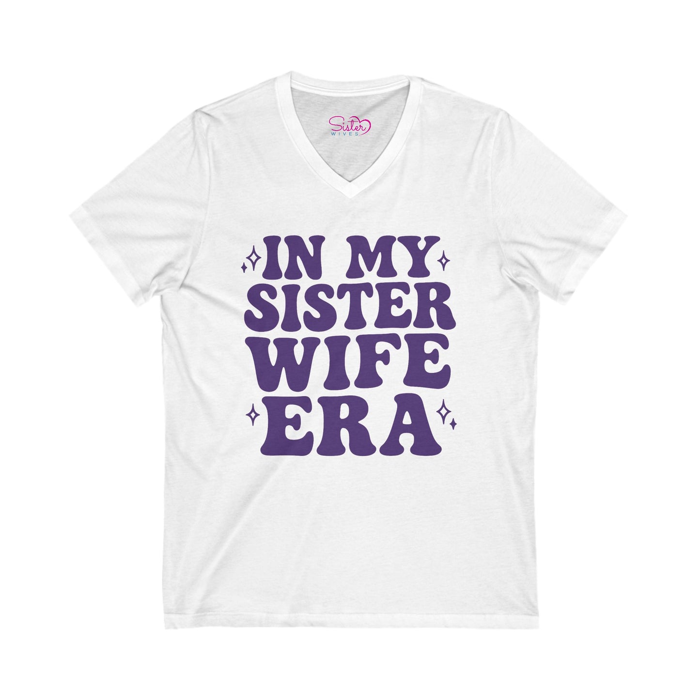 Purple In My Sister Wife Era V-Neck Tee, Casual Shirt, Gift for Sister, Fun Fashion T-Shirt, Summer Top, Everyday Wear