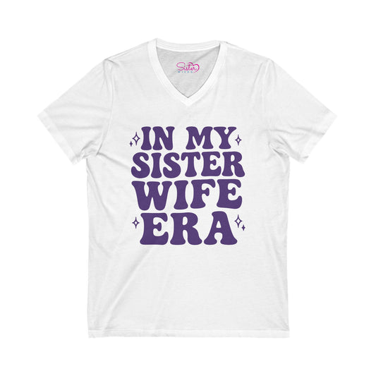 Purple In My Sister Wife Era V-Neck Tee, Casual Shirt, Gift for Sister, Fun Fashion T-Shirt, Summer Top, Everyday Wear
