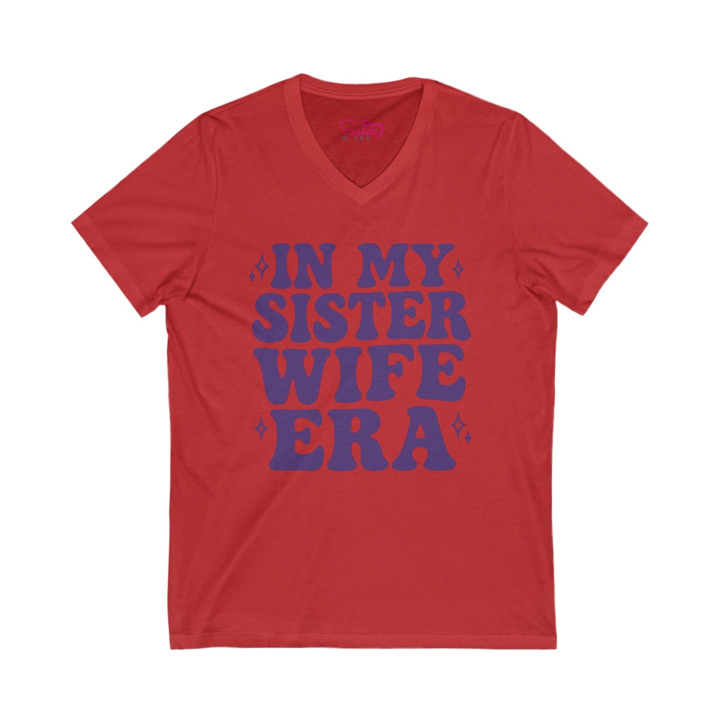 Purple In My Sister Wife Era V-Neck Tee, Casual Shirt, Gift for Sister, Fun Fashion T-Shirt, Summer Top, Everyday Wear