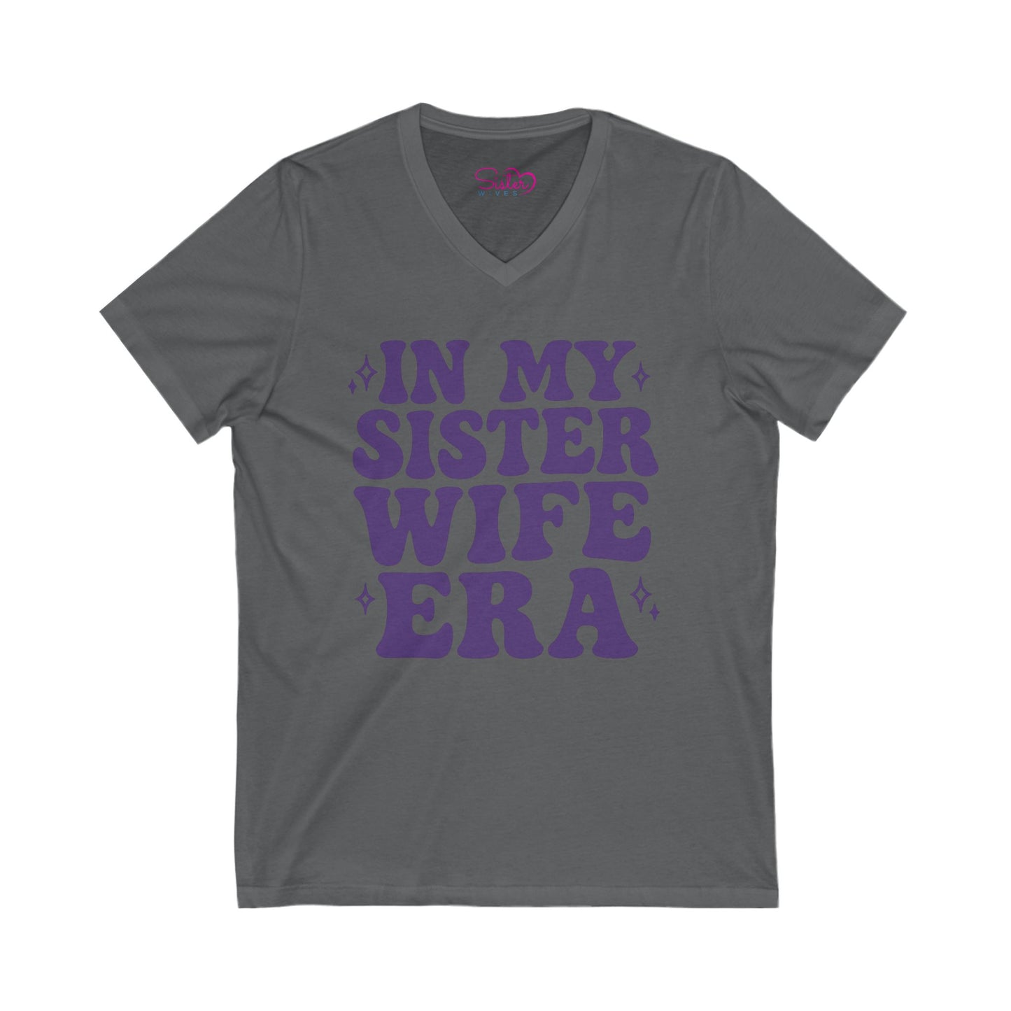 Purple In My Sister Wife Era V-Neck Tee, Casual Shirt, Gift for Sister, Fun Fashion T-Shirt, Summer Top, Everyday Wear