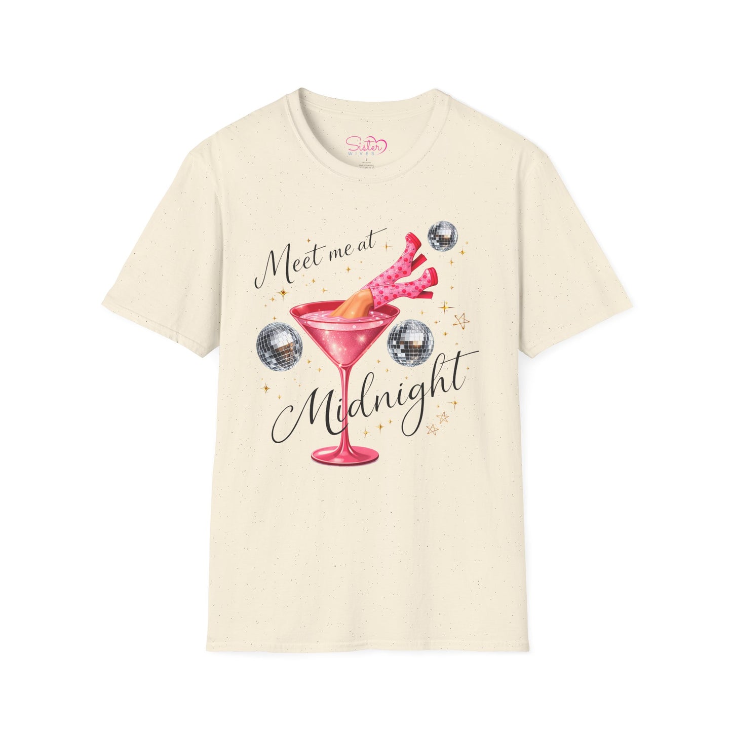 Meet Me at Midnight Shirt – Cocktail Party Graphic Tee, Flirty Night Out Shirt, Poly-Friendly ENM Unisex Gildan 64000